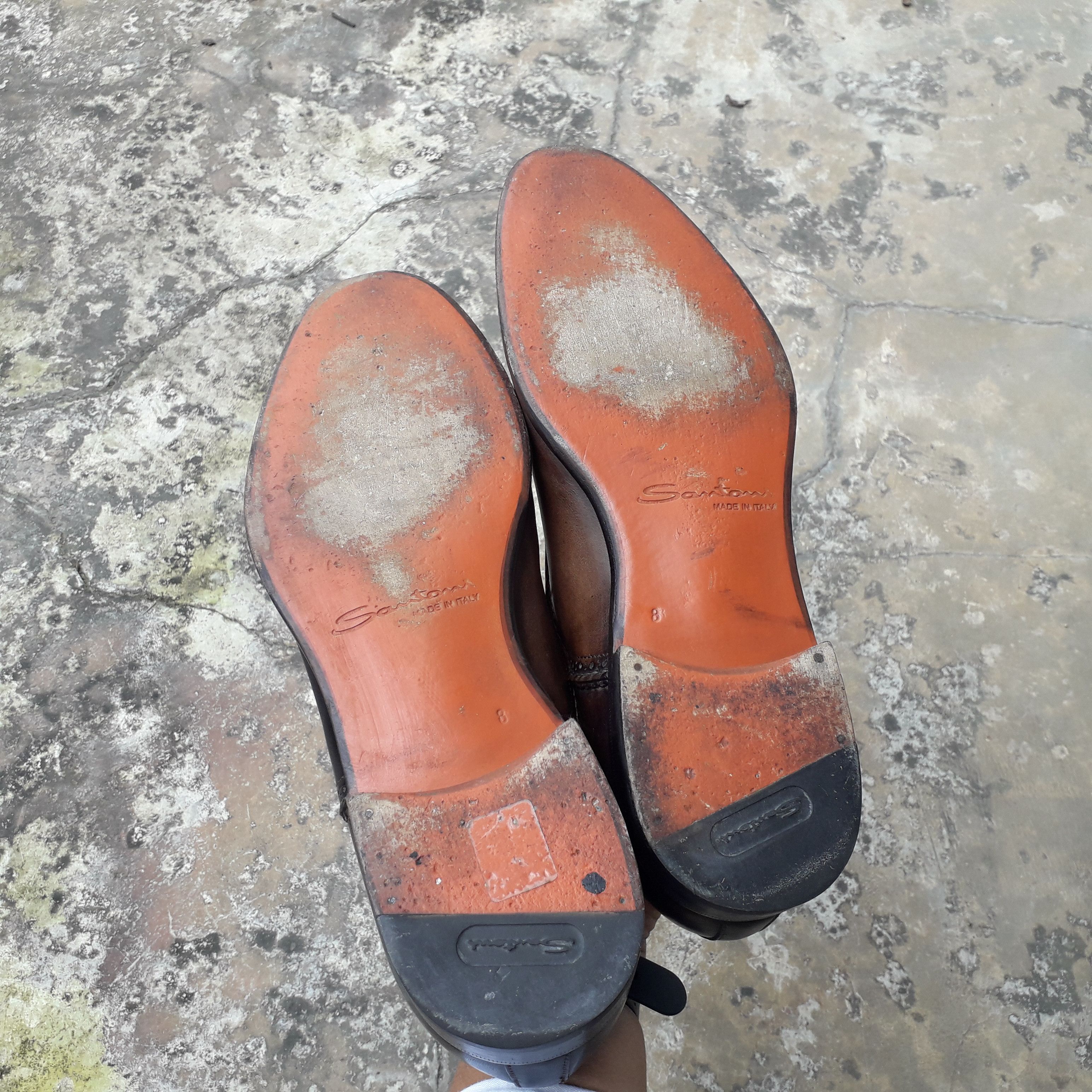 Handmade SANTONI GERODAS LEATHER SHOES X DRESS SHOES X ITALY Size US 8.5 / EU 41-42 - 6 Thumbnail