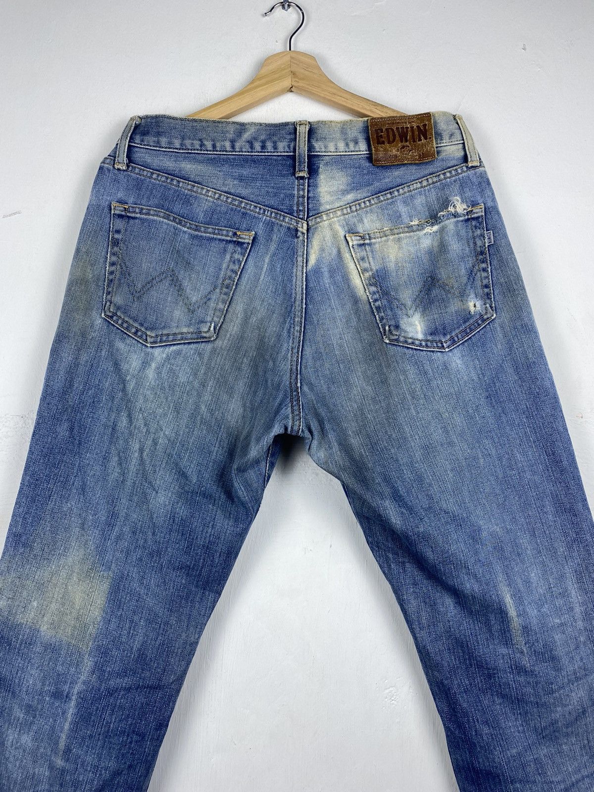 Edwin OFFER 🔥 Vintage Edwin 404 Distressed Blue Denim Jeans Size US 33 - 4 Thumbnail