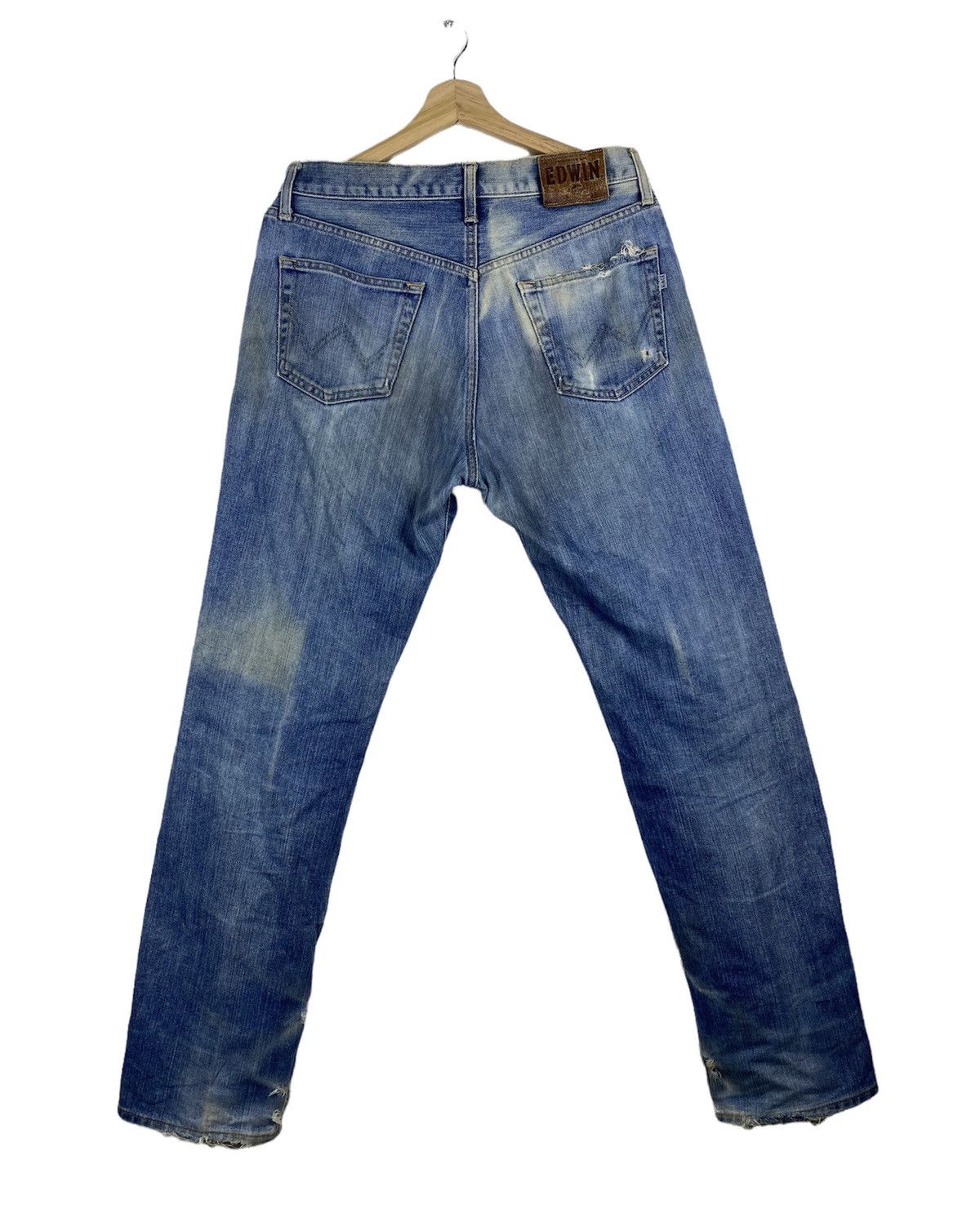 Edwin OFFER 🔥 Vintage Edwin 404 Distressed Blue Denim Jeans Size US 33 - 2 Thumbnail