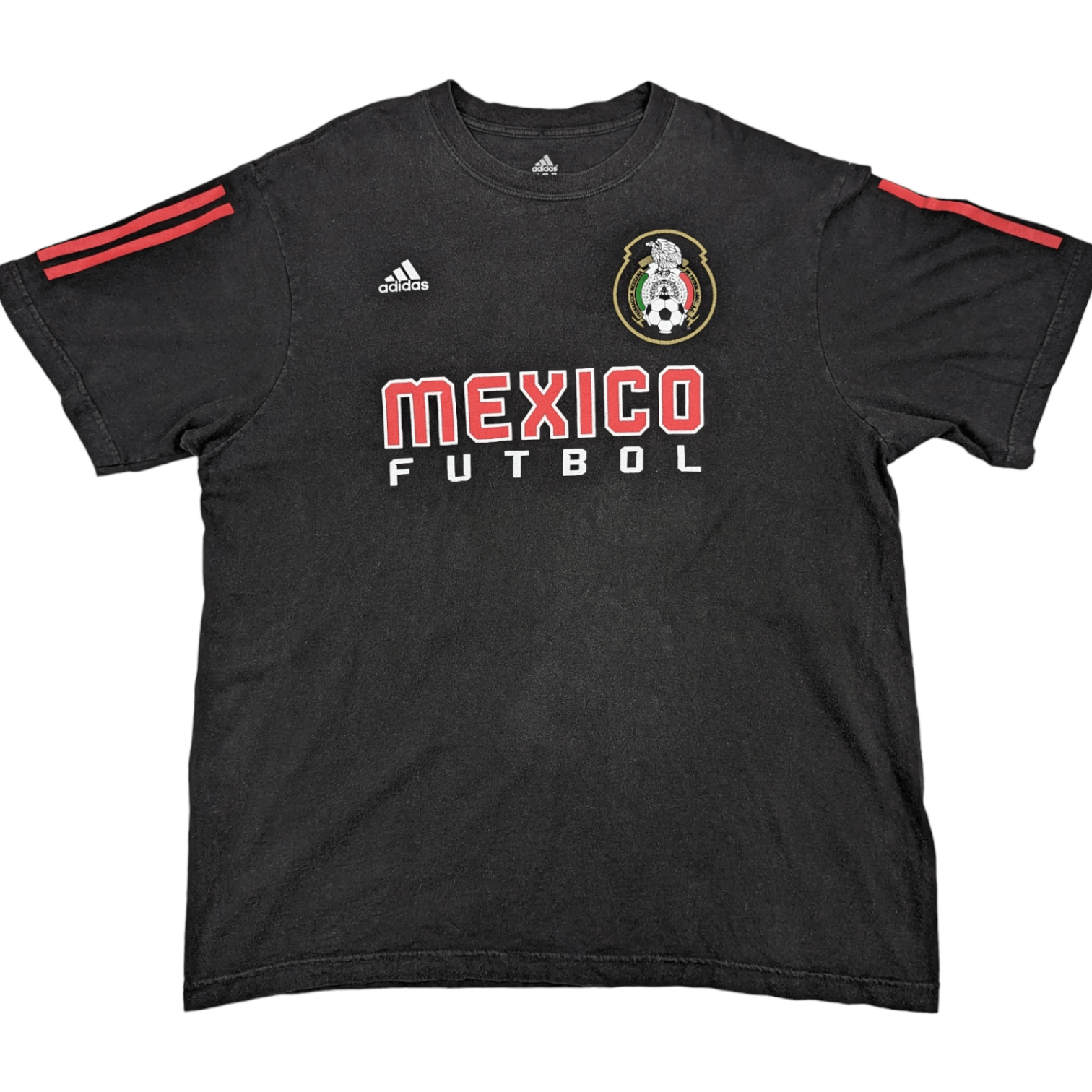 Adidas × Vintage Vintage ADIDAS Mexico Soccer Jersey Blanco T-Shirt Size US XL / EU 56 / 4 - 2 Thumbnail