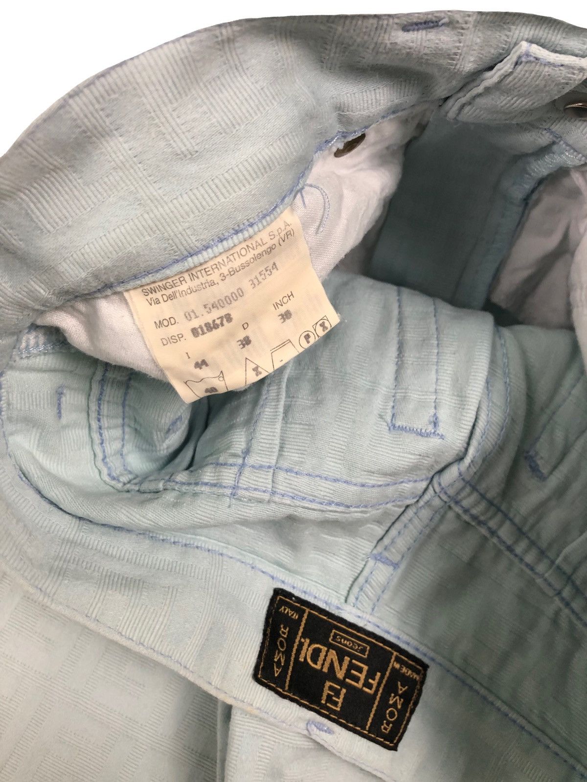 Fendi 1990s Fendi Ice Blue Zucca Monogram Pant Size 28" / US 6 / IT 42 - 5 Thumbnail