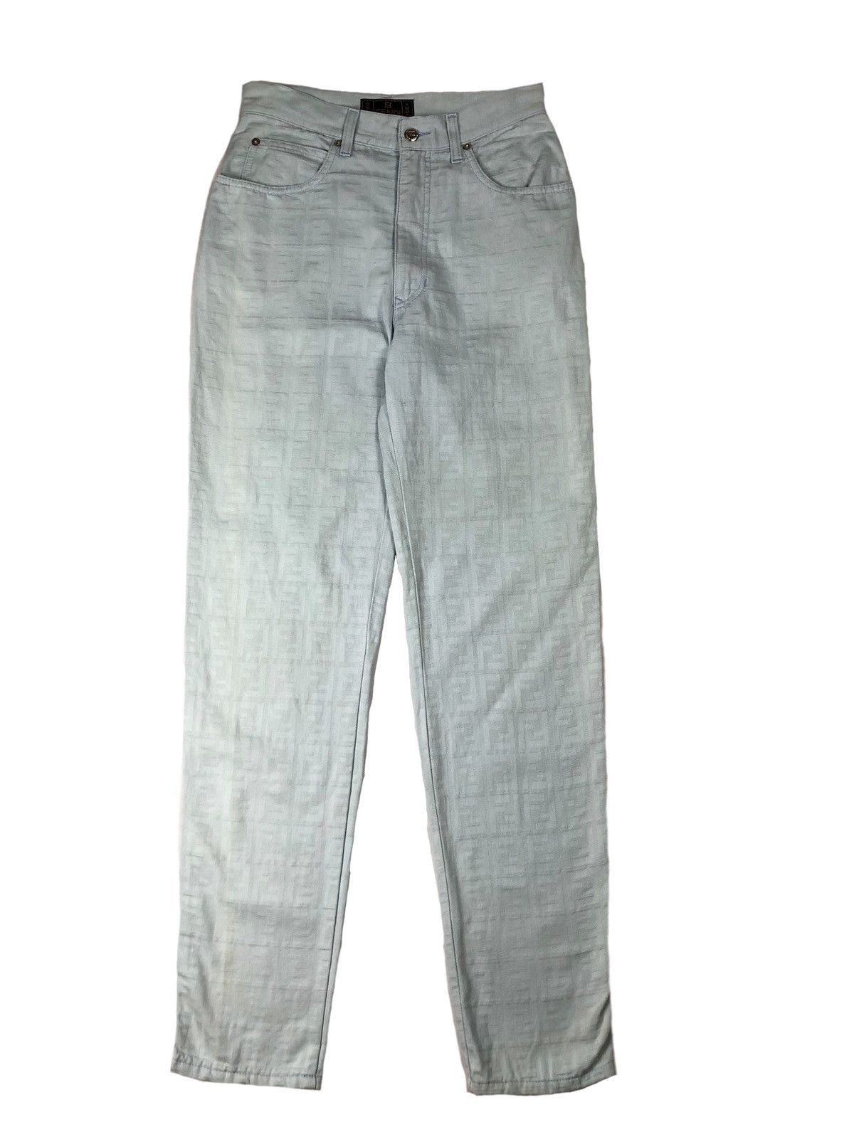 Fendi 1990s Fendi Ice Blue Zucca Monogram Pant Size 28" / US 6 / IT 42 - 1 Thumbnail
