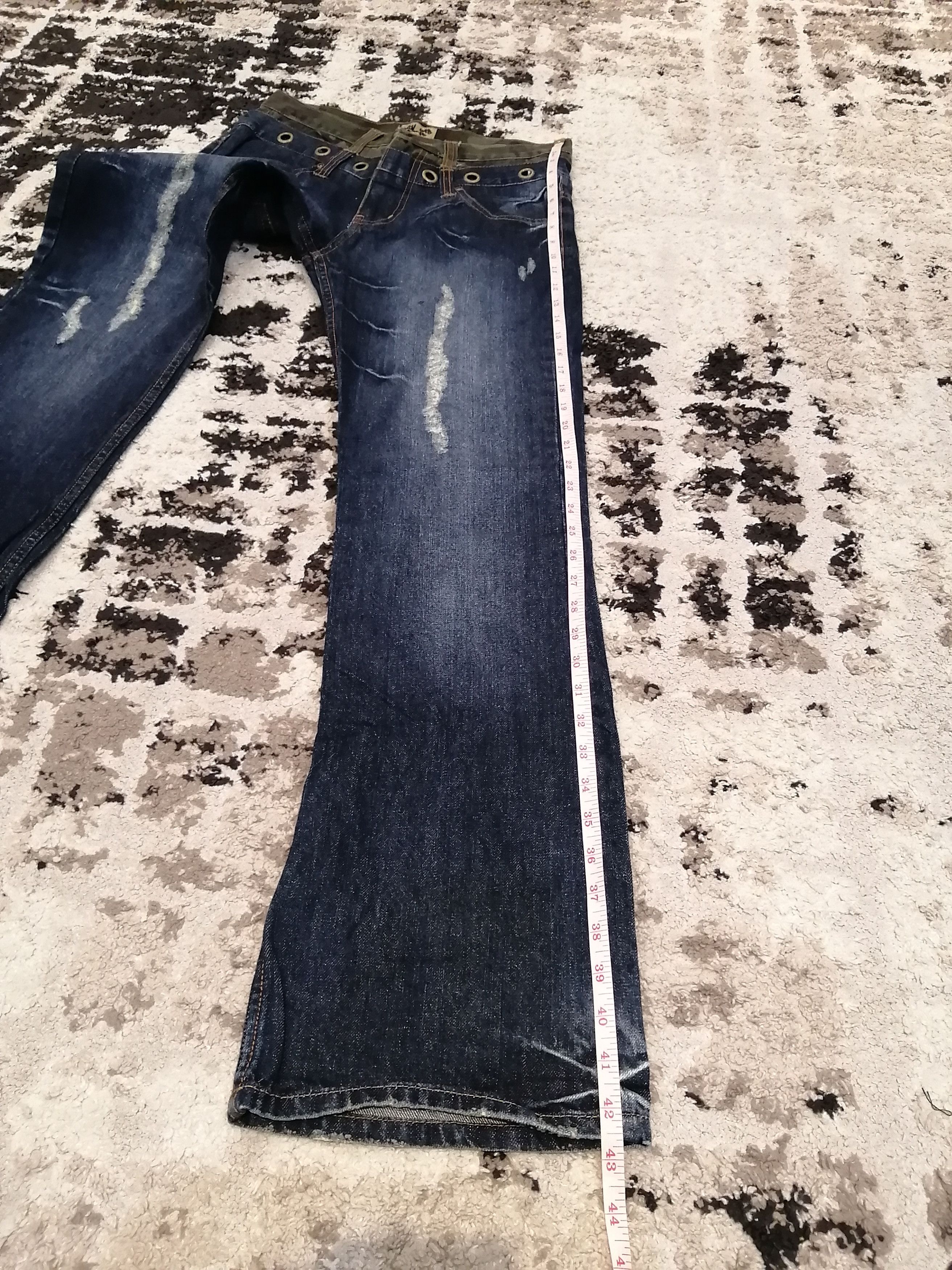 Japanese Brand Vintage Nylaus Japan Double Waist Flared Jeans Size US 31 - 13 Thumbnail