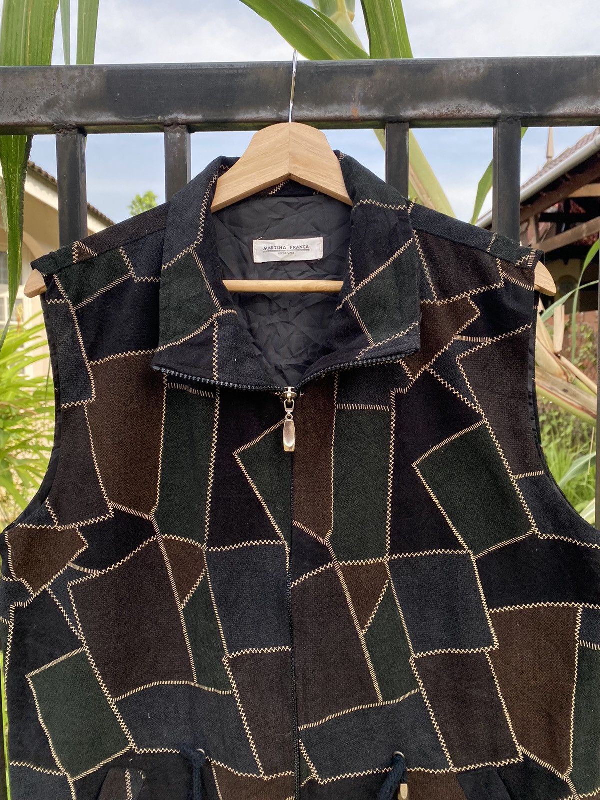 Japanese Brand Vintage Martina Franca Patchwork Patches Zip Up Vest Size M / US 6-8 / IT 42-44 - 2 Thumbnail