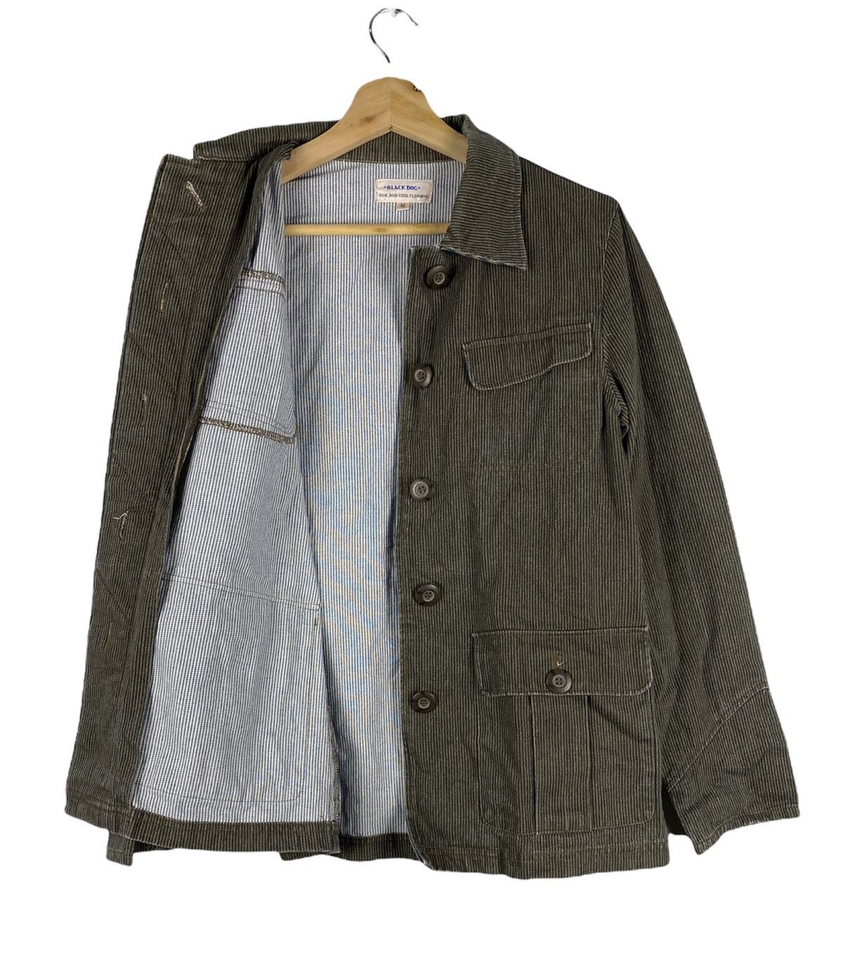 Japanese Brand Vintage Black Dog Hickory’s Striped Button Up Chore Jacket Size US M / EU 48-50 / 2 - 3 Thumbnail
