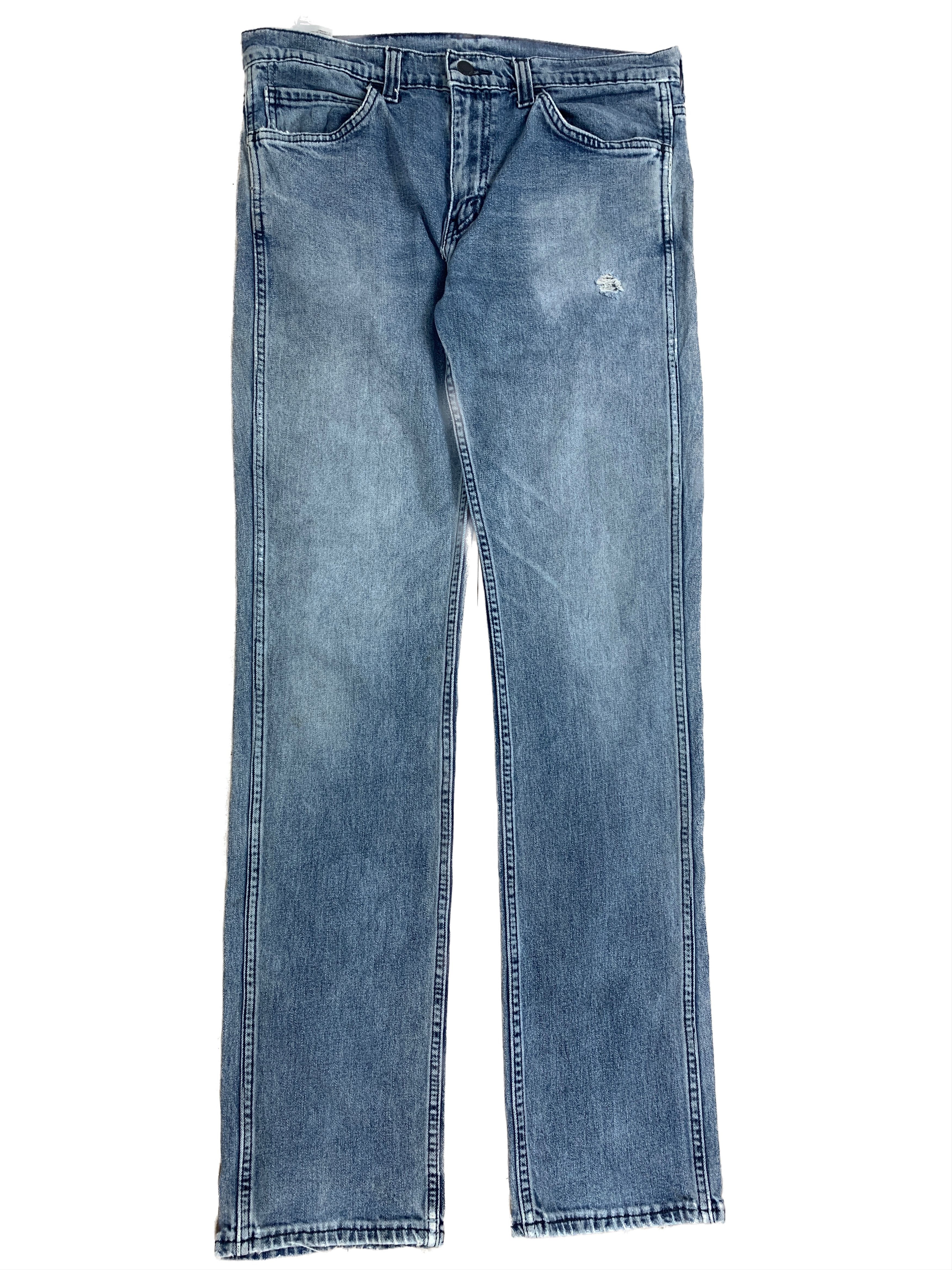 image of Levis x Vintage Levi's 511 Black Label Men Slim Fit Mid Wash Jeans in Blue Denim (Size 32)