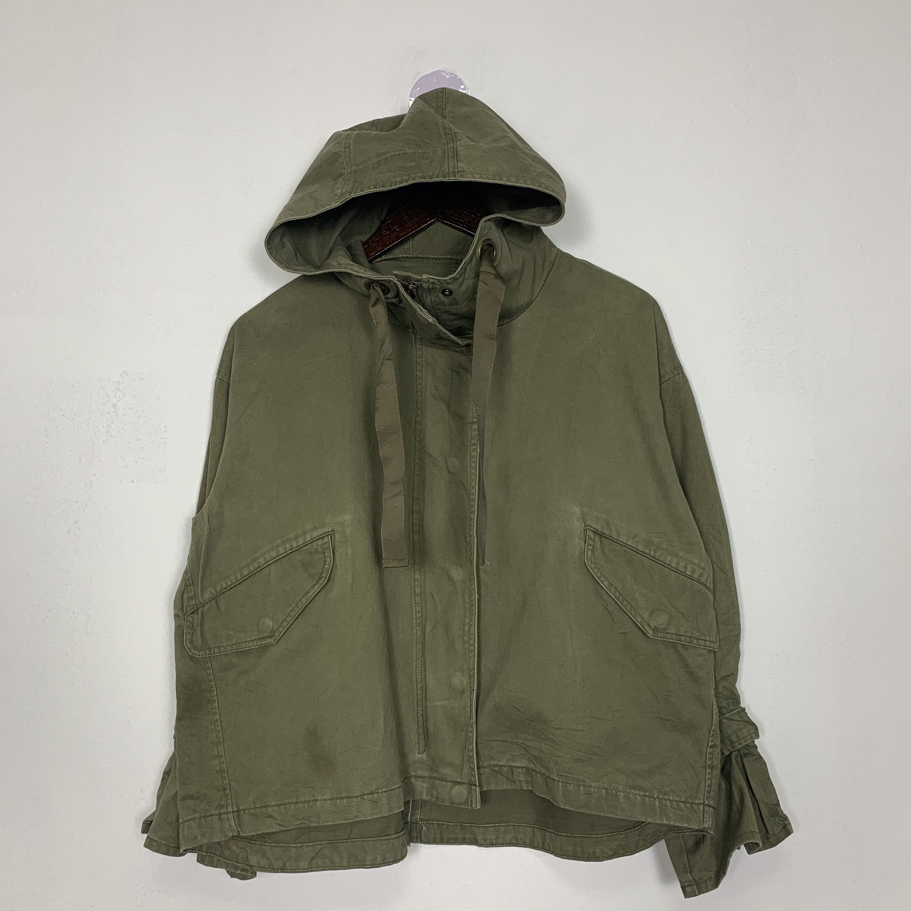 image of Vintage Rugged Merlot Jackets Military Style Hoodie in Miltary Green, Women's (Size Small)