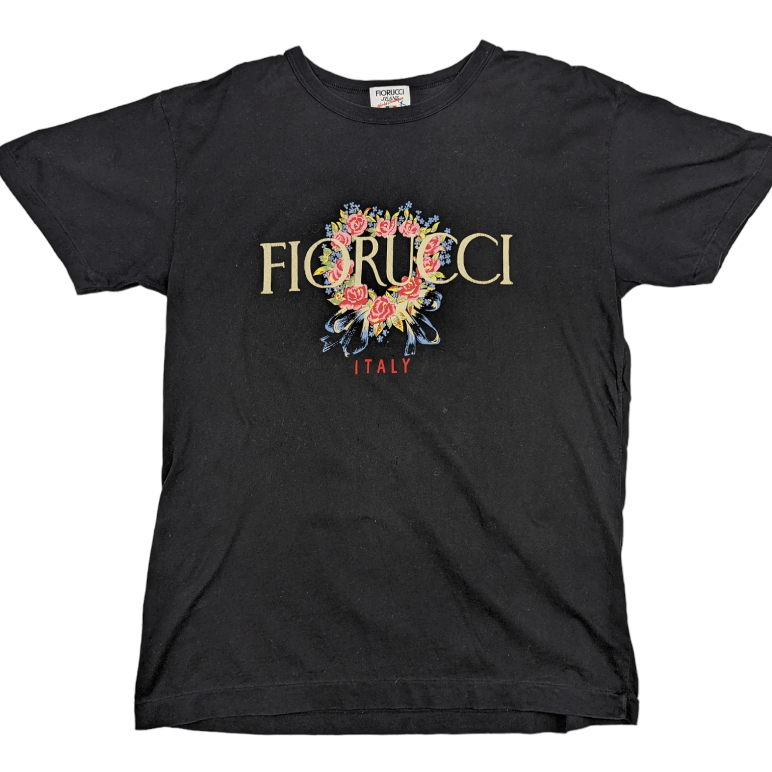 Fiorucci × Vintage Vintage 90's FIORUCCI Flower Italian T-Shirt Single Stitches Size L / US 10 / IT 46 - 3 Thumbnail