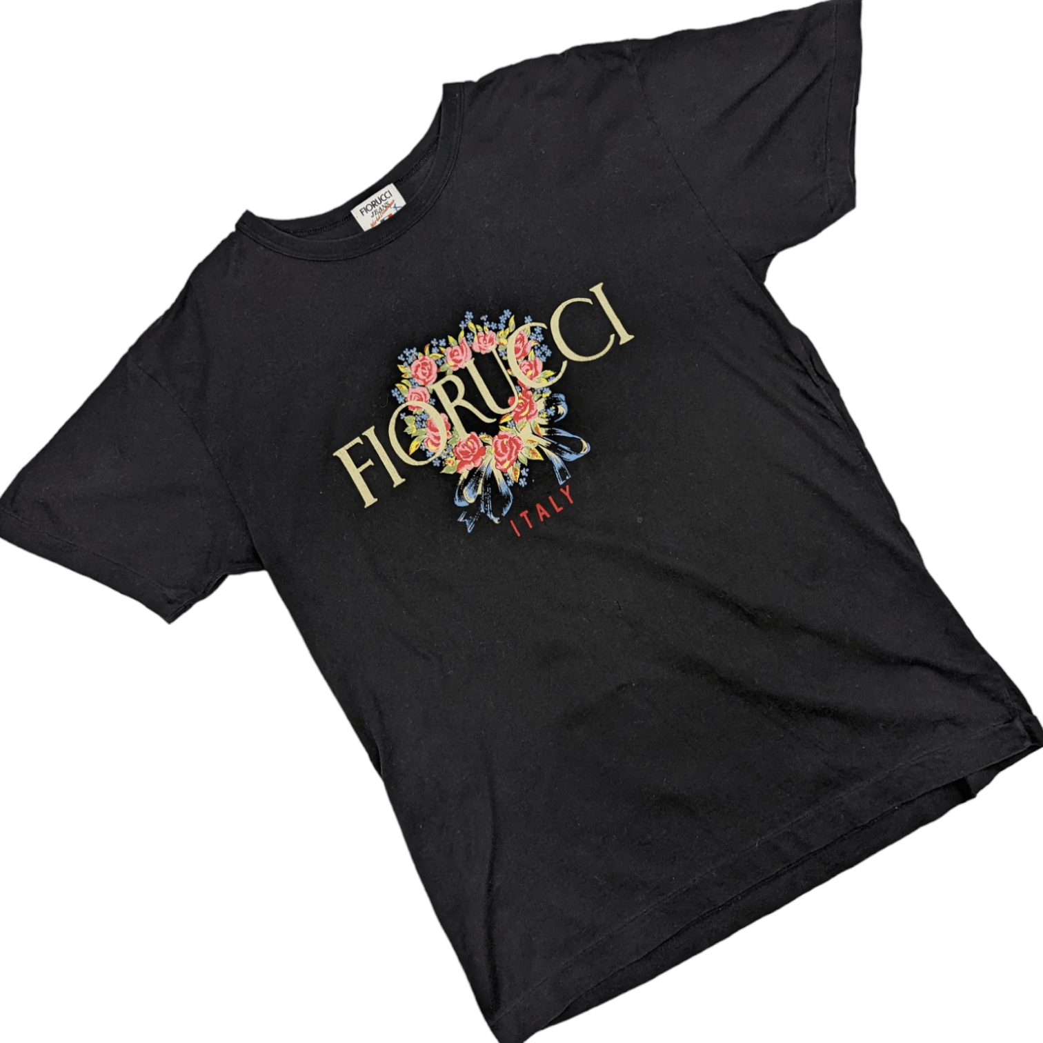 Fiorucci × Vintage Vintage 90's FIORUCCI Flower Italian T-Shirt Single Stitches Size L / US 10 / IT 46 - 2 Thumbnail