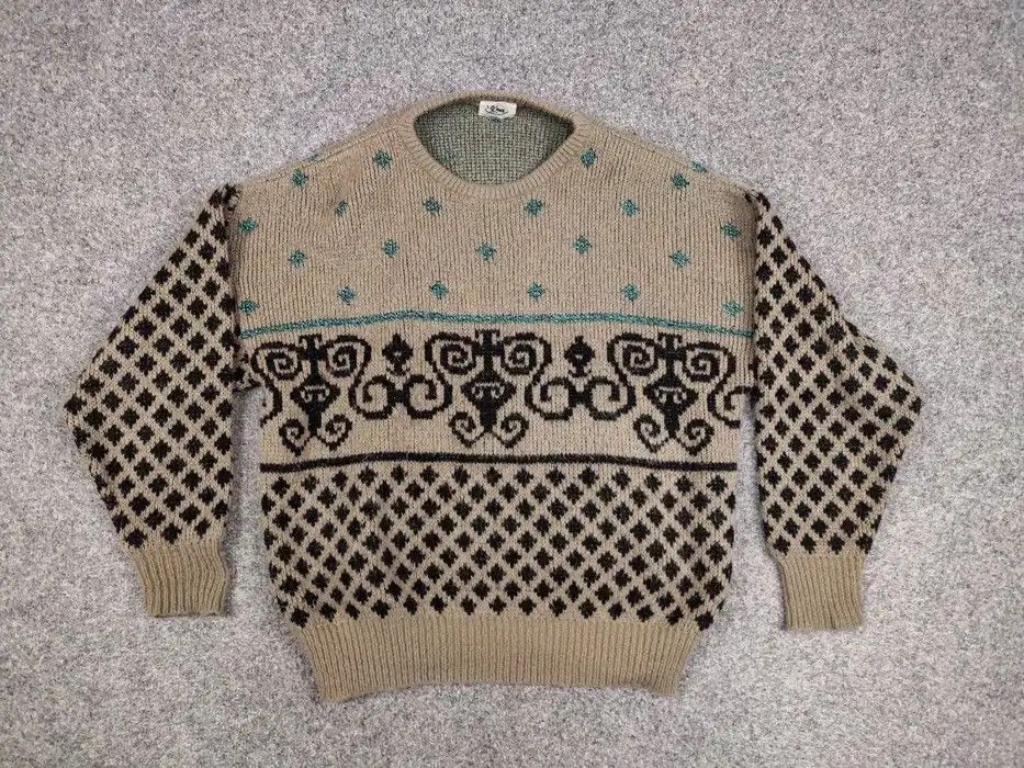 Japanese Brand Vintage 90's Japanese Mohair Beige Pattern Trend Sweater Size US M / EU 48-50 / 2 - 5 Thumbnail