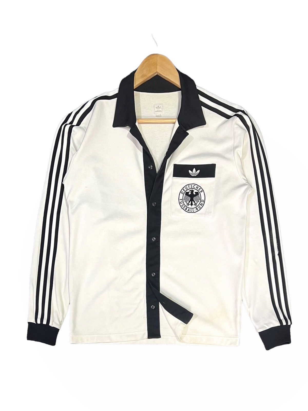 image of VTG 70's Adidas Deutschland Jacket in Black/White, Men's (Size Medium)