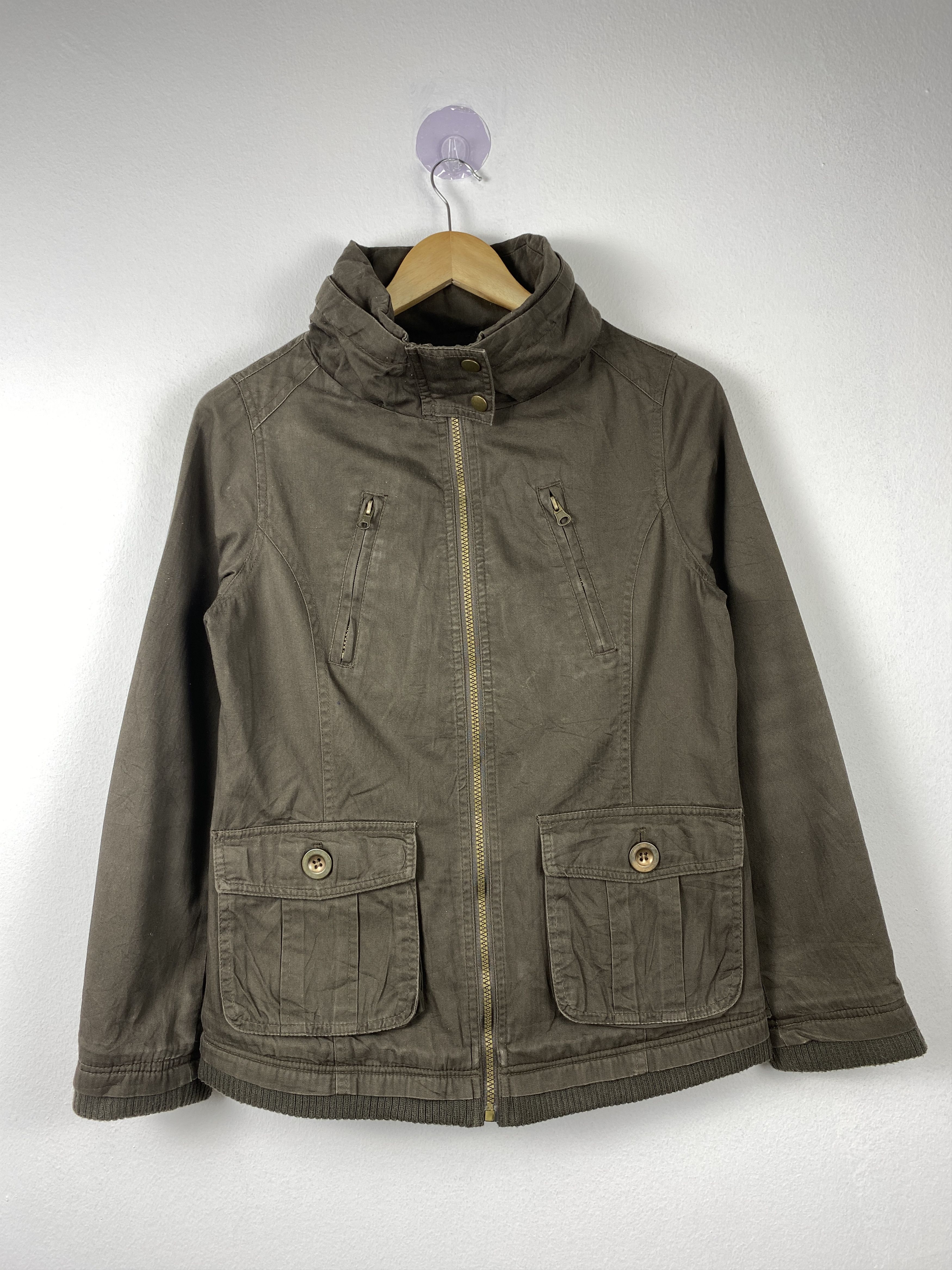 image of Military x Vintage Lee Prest Multipocket Zip Up Jacket in Dark Brown, Men's (Size Small)