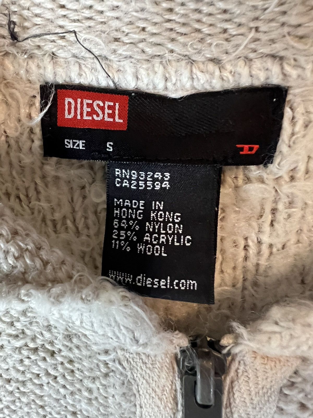 Diesel × Vintage Y2K Womens Diesel knitwear zipup sweater Size S / US 4 / IT 40 - 3 Thumbnail