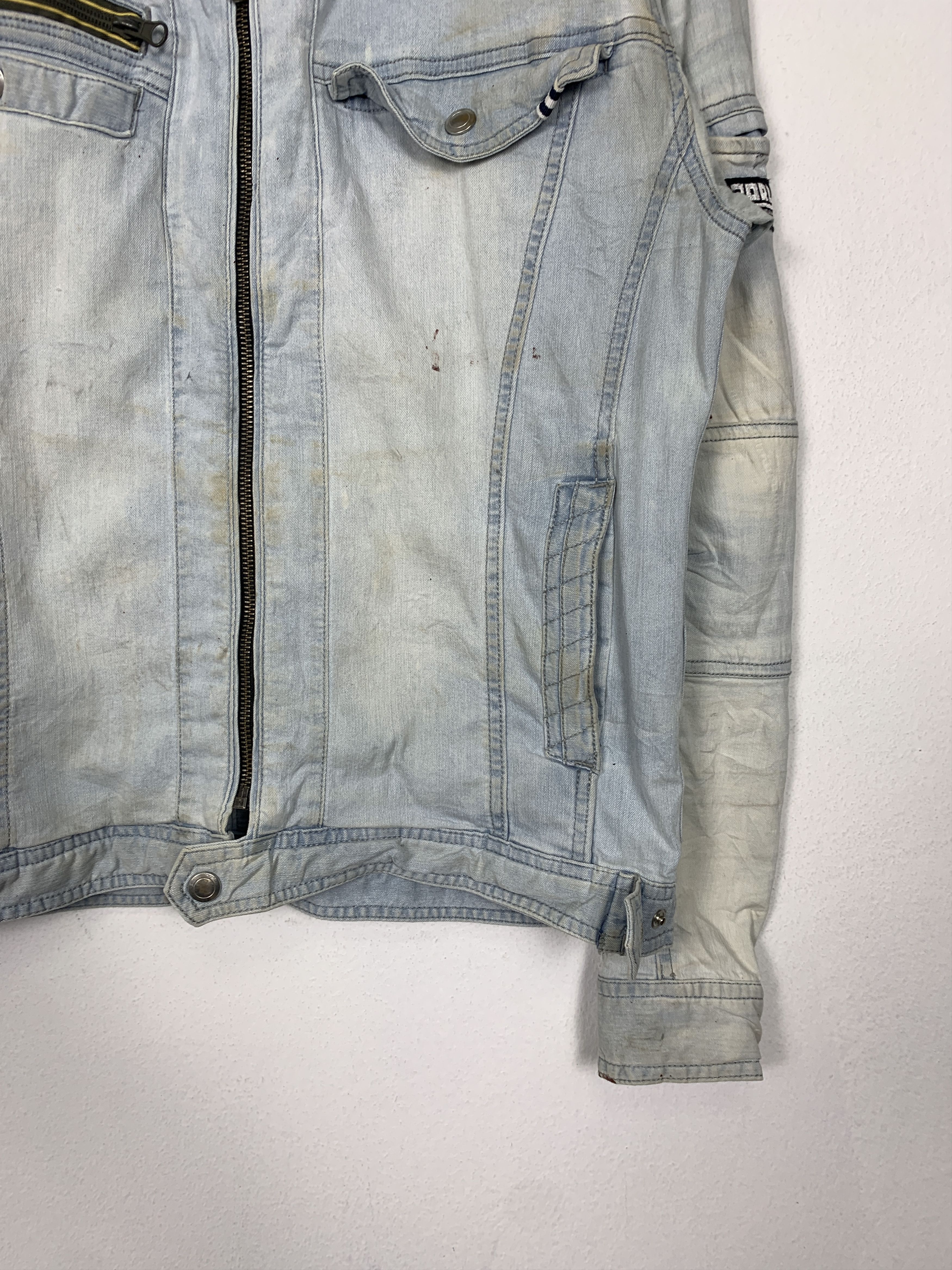 Japanese Brand Vintage Racing Style Denim Zip Up Jacket Size US S / EU 44-46 / 1 - 4 Thumbnail