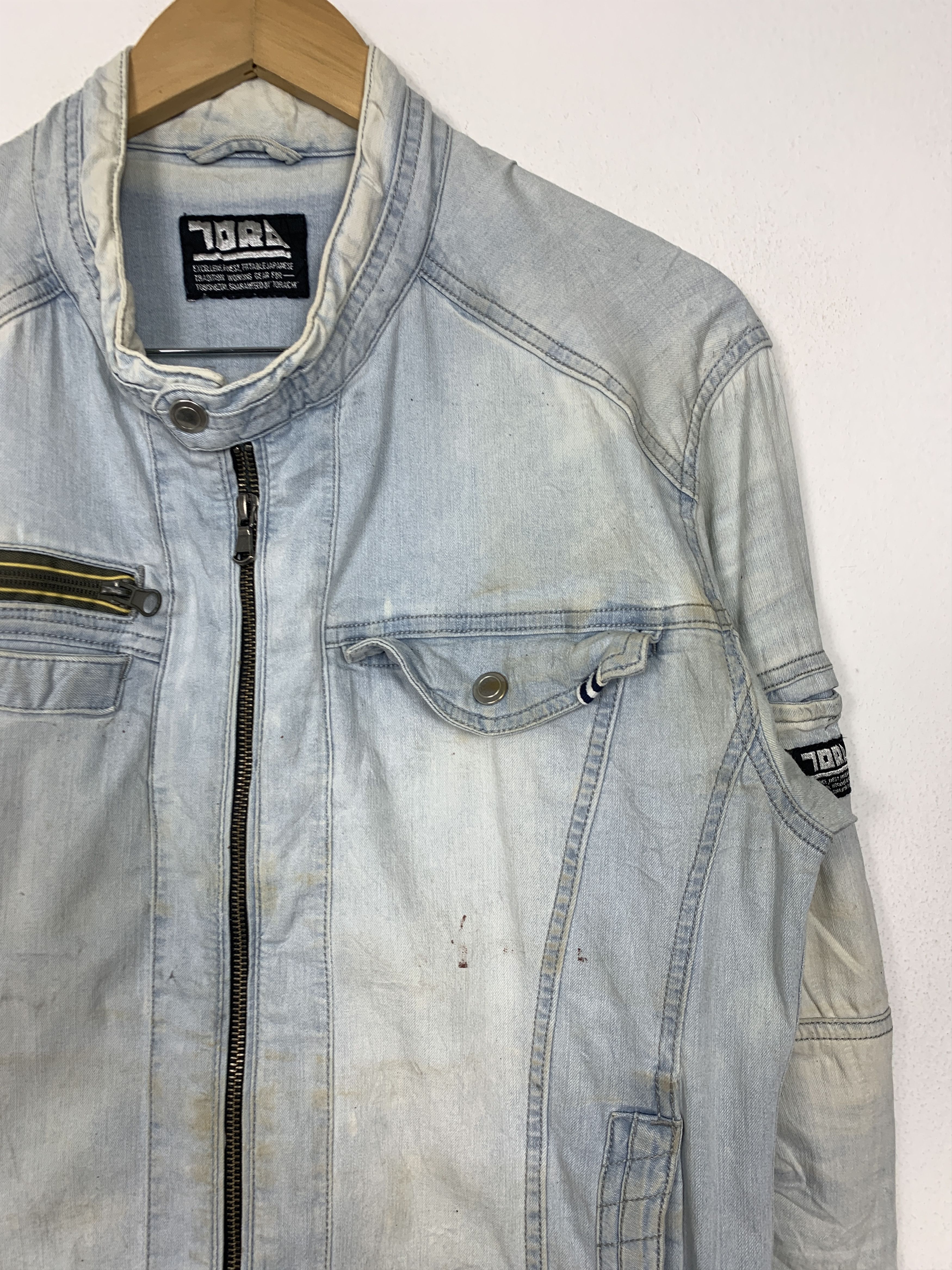 Japanese Brand Vintage Racing Style Denim Zip Up Jacket Size US S / EU 44-46 / 1 - 3 Thumbnail