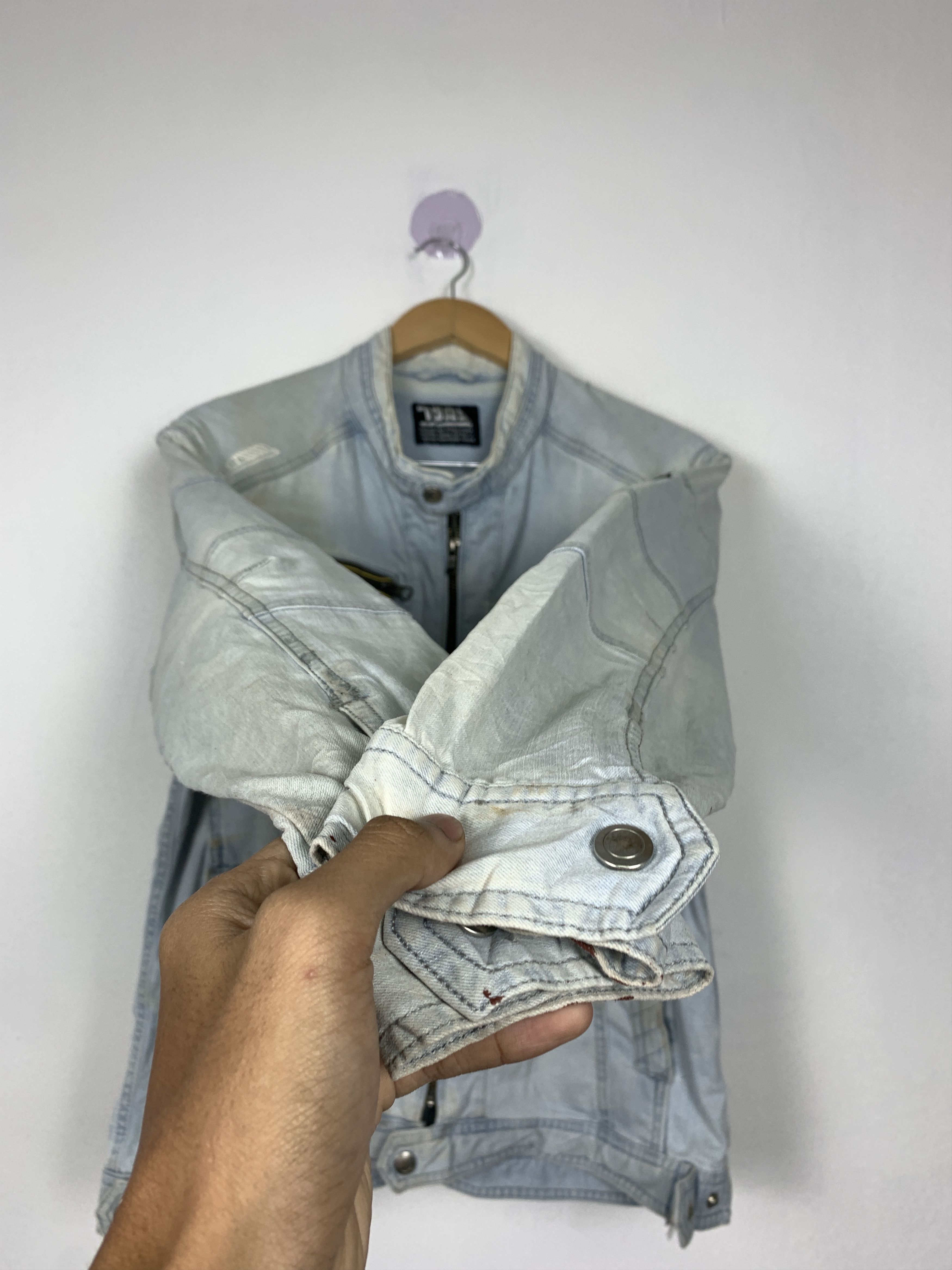 Japanese Brand Vintage Racing Style Denim Zip Up Jacket Size US S / EU 44-46 / 1 - 6 Thumbnail