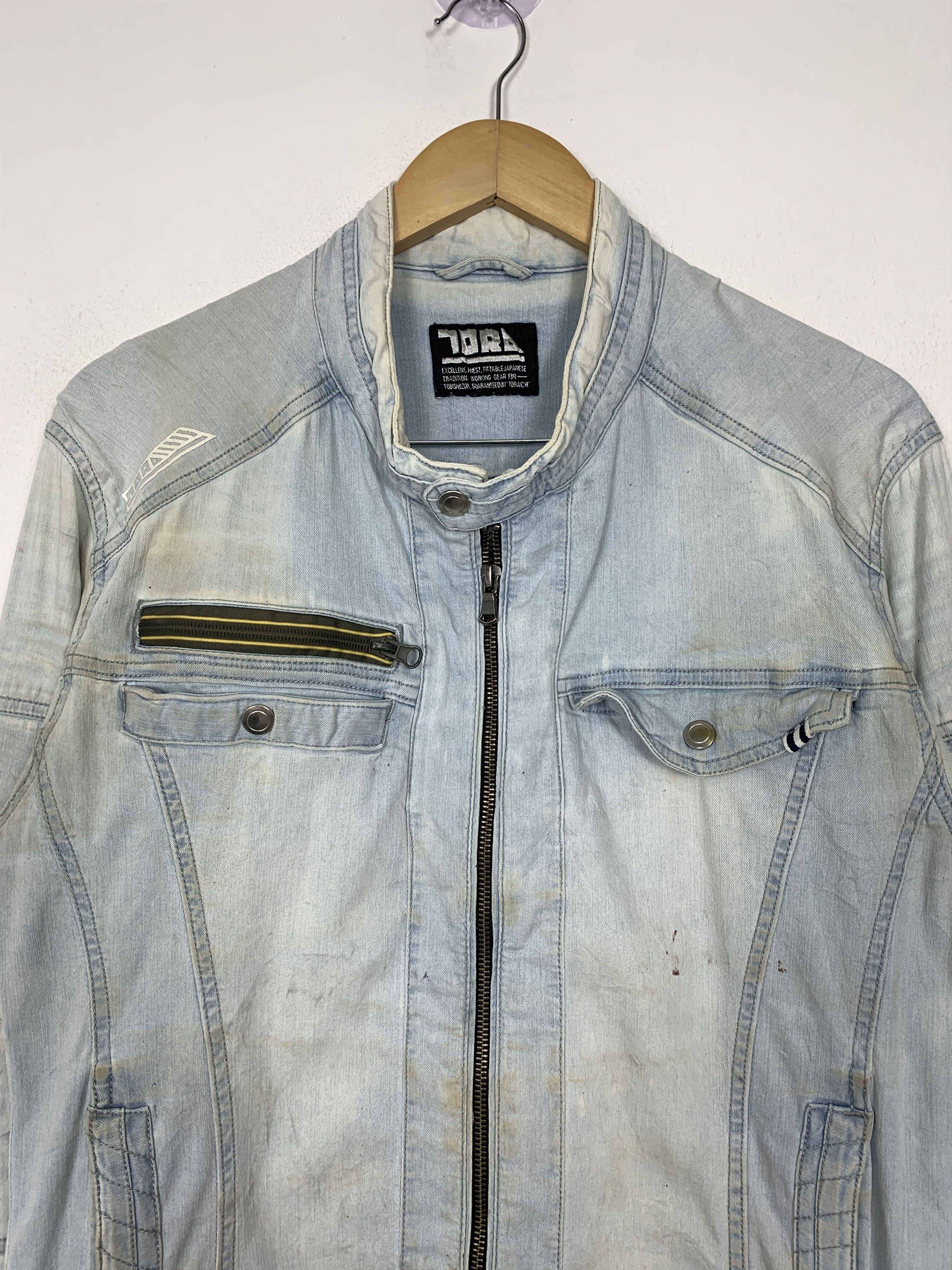 Japanese Brand Vintage Racing Style Denim Zip Up Jacket Size US S / EU 44-46 / 1 - 2 Thumbnail