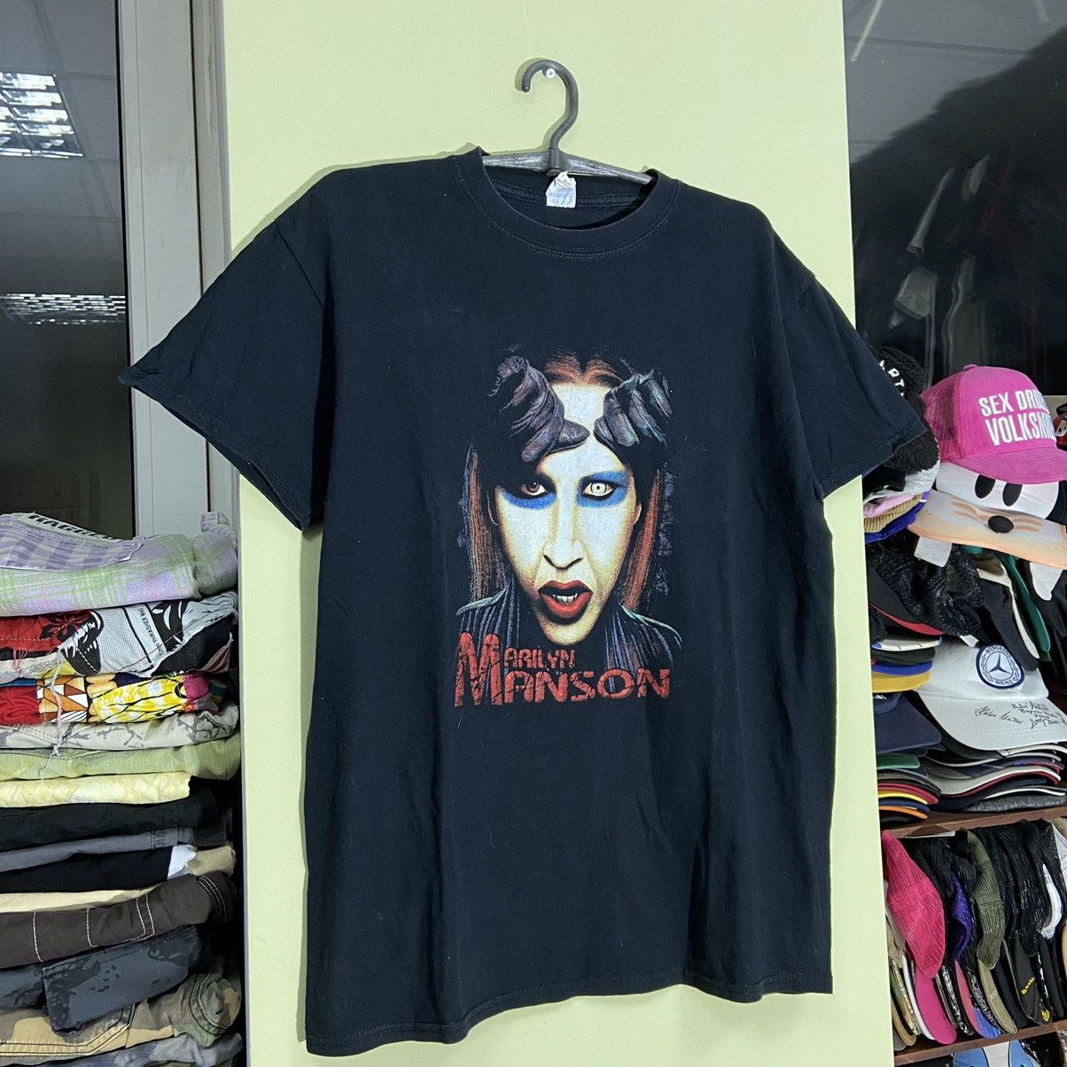 Vintage Vintage Y2K Marilyn Manson Graphic Band Tee Black Wide Leg M Size US M / EU 48-50 / 2 - 2 Thumbnail