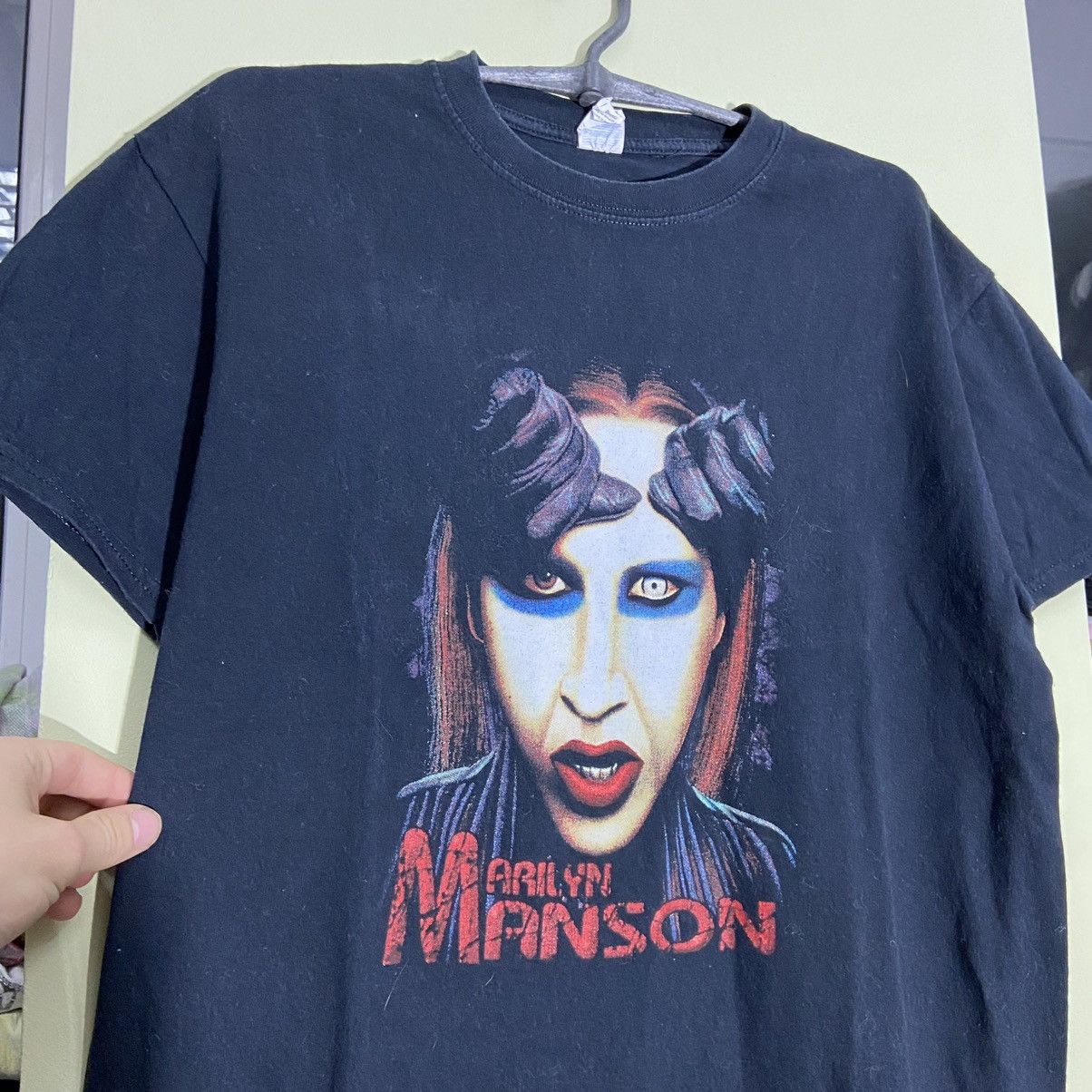 Vintage Vintage Y2K Marilyn Manson Graphic Band Tee Black Wide Leg M Size US M / EU 48-50 / 2 - 5 Thumbnail