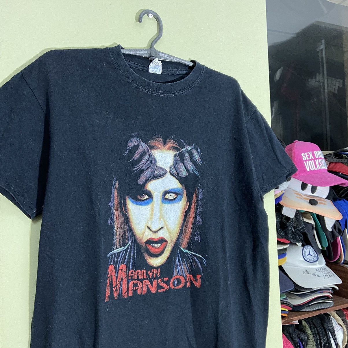 Vintage Vintage Y2K Marilyn Manson Graphic Band Tee Black Wide Leg M Size US M / EU 48-50 / 2 - 4 Thumbnail