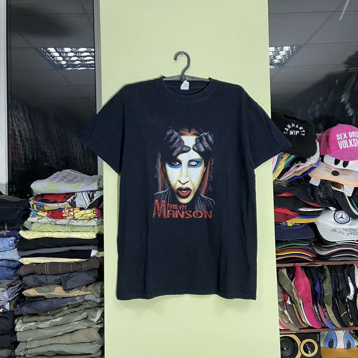 Vintage Vintage Y2K Marilyn Manson Graphic Band Tee Black Wide Leg M Size US M / EU 48-50 / 2 - 1 Thumbnail