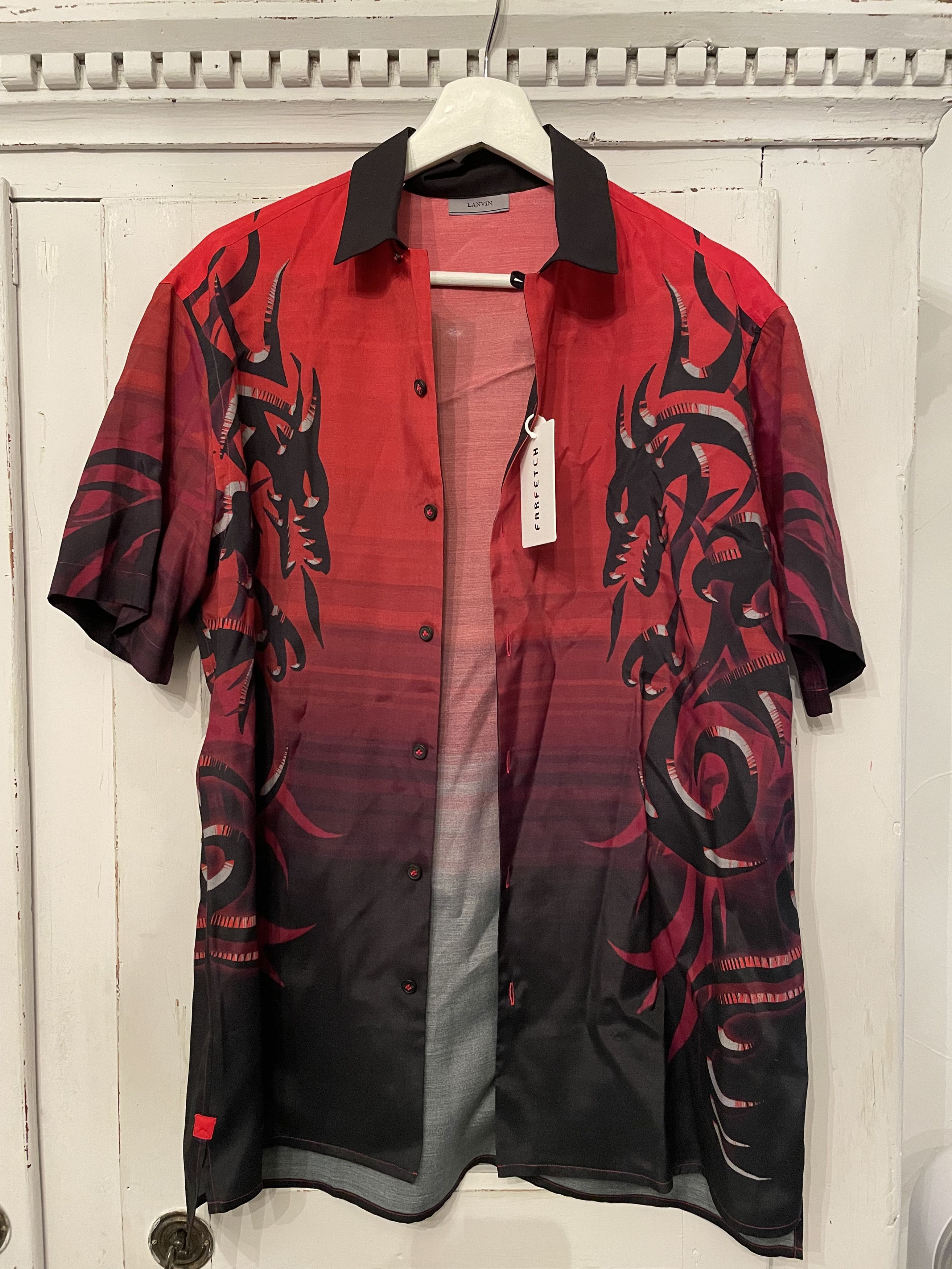 Lanvin Tribal Dragon Bowling Shirt Size US M / EU 48-50 / 2 - 5 Thumbnail