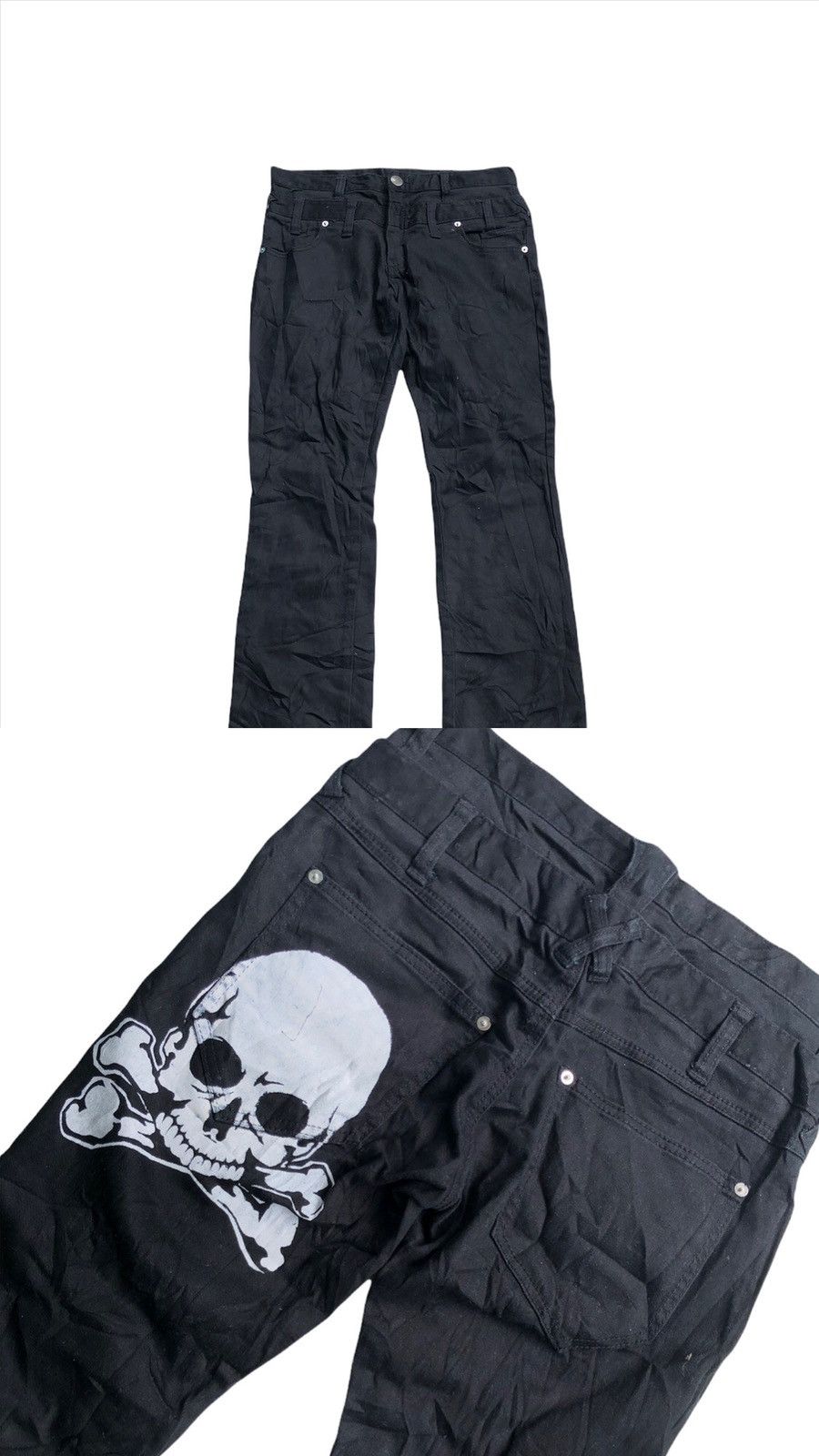 Japanese Brand Japanese Brand Skull Biker Pants Double Waist travis scott Size US 32 / EU 48 - 1 Thumbnail