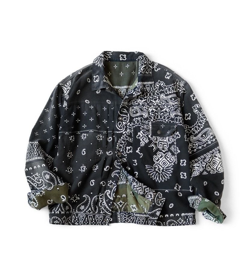 image of Kapital Flannel Reversible Bandana Pt 1St Jacket in Black, Men's (Size XL)