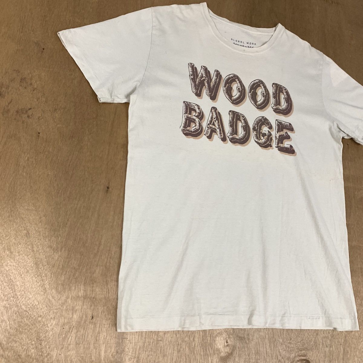 Global Work Vintag 90s GLOBAL WORK Wood Badge BigLogo Single Stitch Tee Size US L / EU 52-54 / 3 - 5 Thumbnail