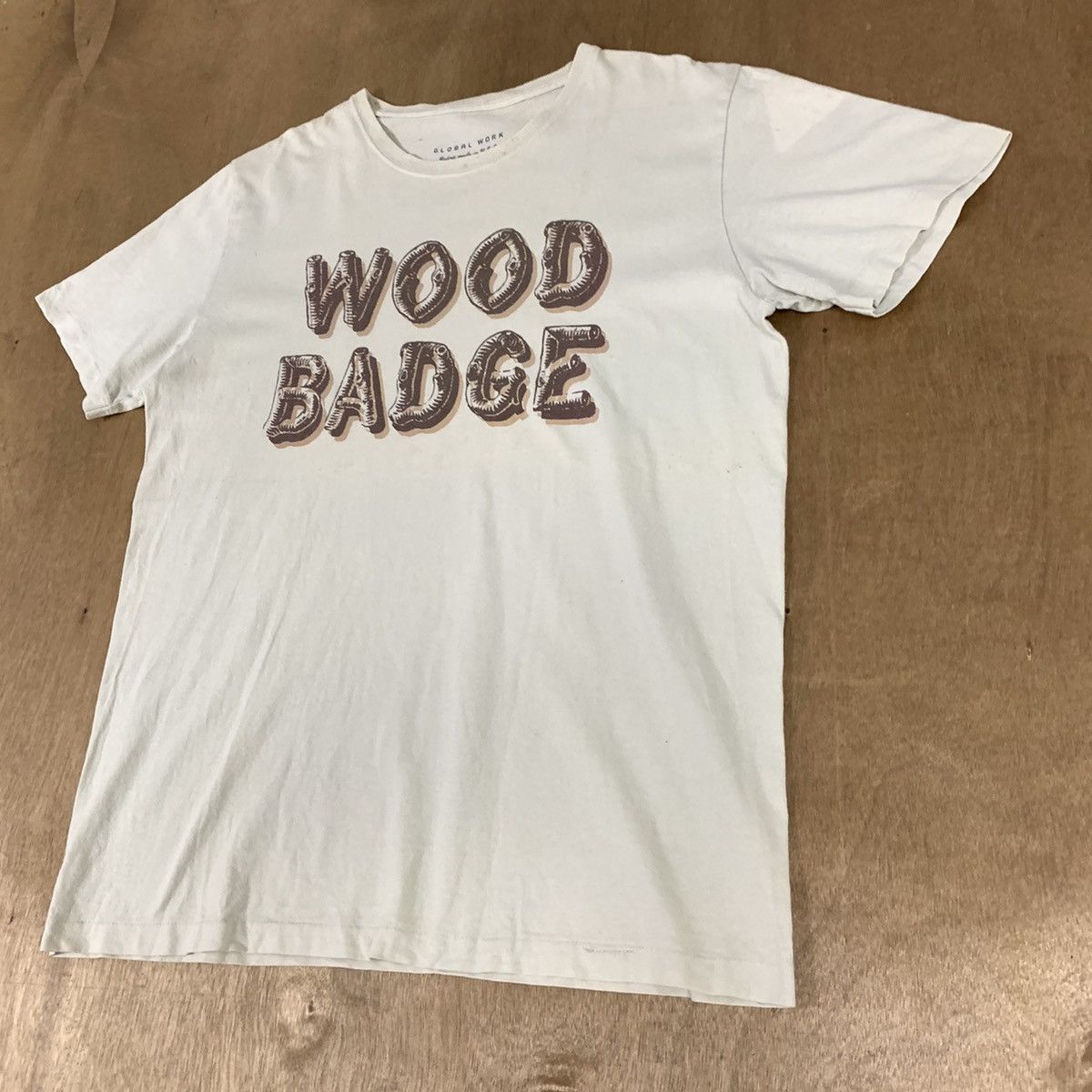 Global Work Vintag 90s GLOBAL WORK Wood Badge BigLogo Single Stitch Tee Size US L / EU 52-54 / 3 - 6 Thumbnail