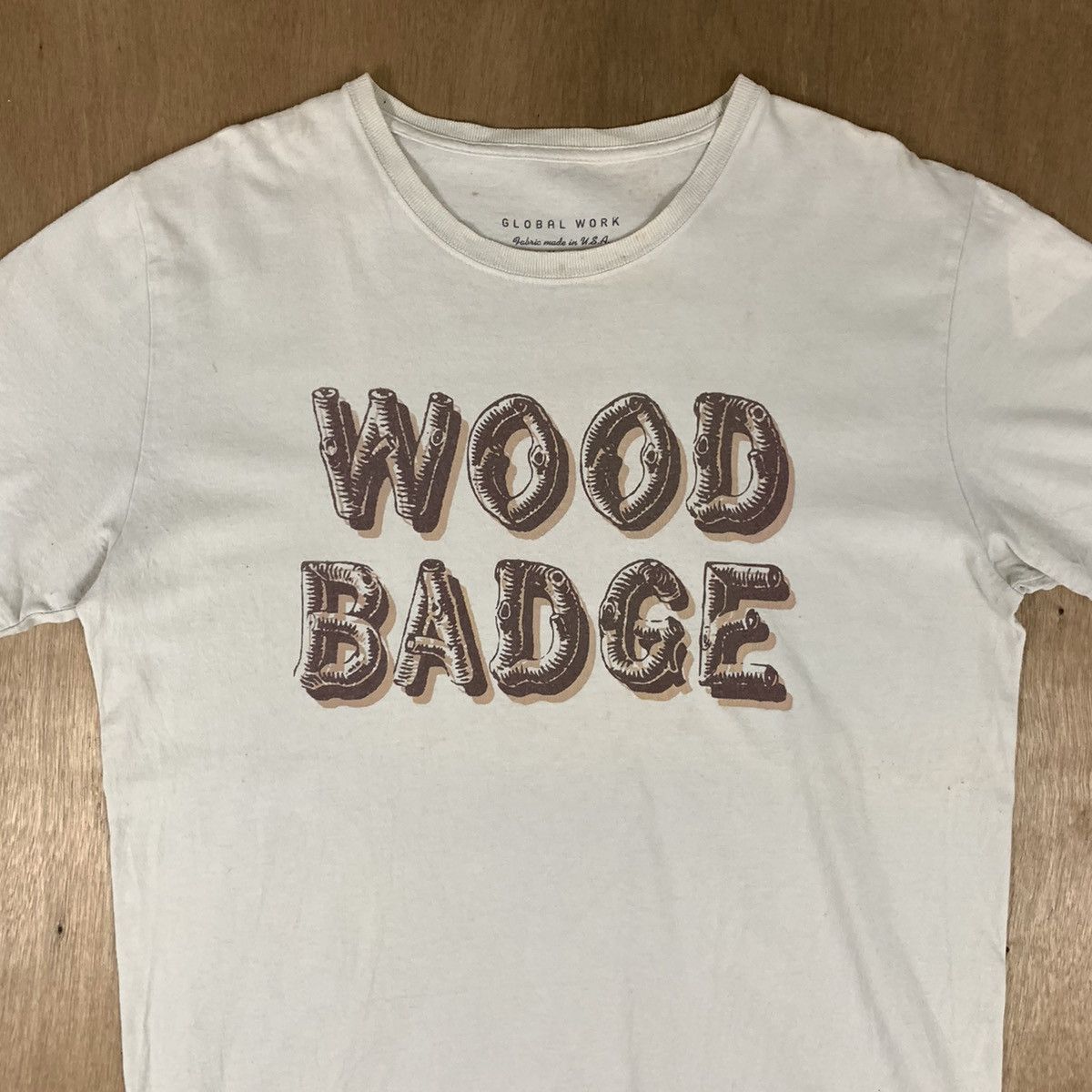 Global Work Vintag 90s GLOBAL WORK Wood Badge BigLogo Single Stitch Tee Size US L / EU 52-54 / 3 - 3 Thumbnail