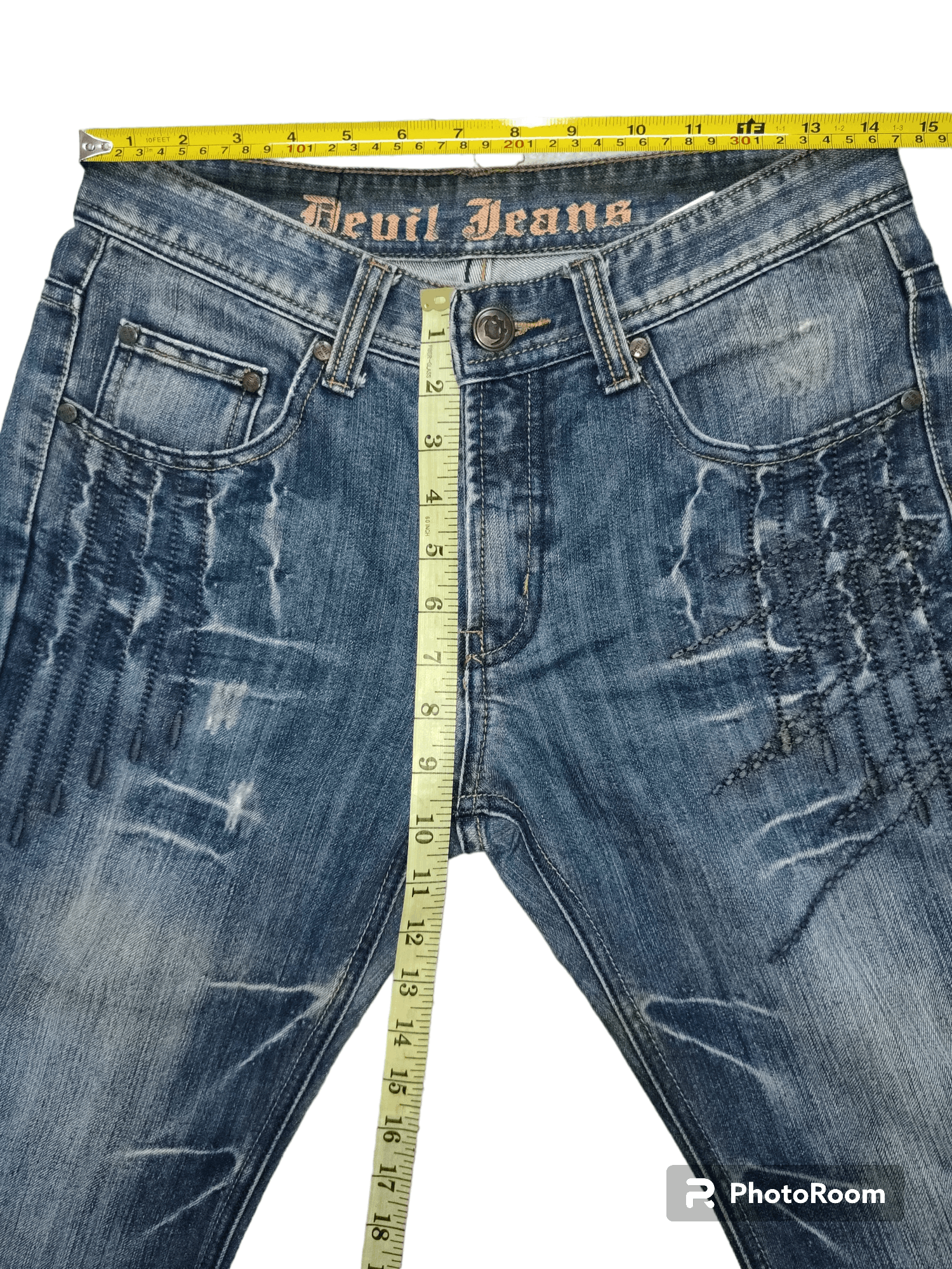 Japanese Brand RARE!! Devil Jeans Clawmark Flare Denim Size US 29 - 3 Thumbnail
