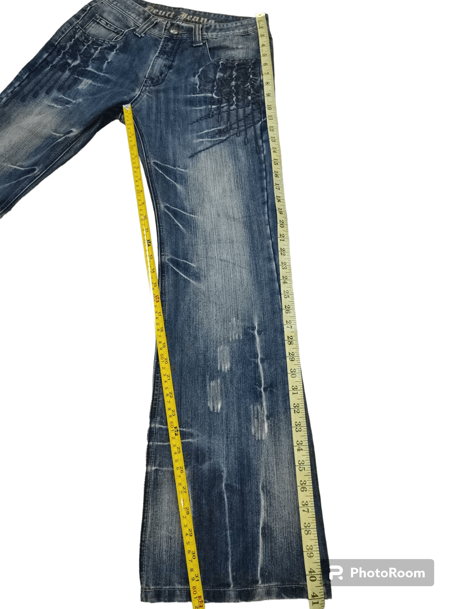 Japanese Brand RARE!! Devil Jeans Clawmark Flare Denim Size US 29 - 6 Thumbnail