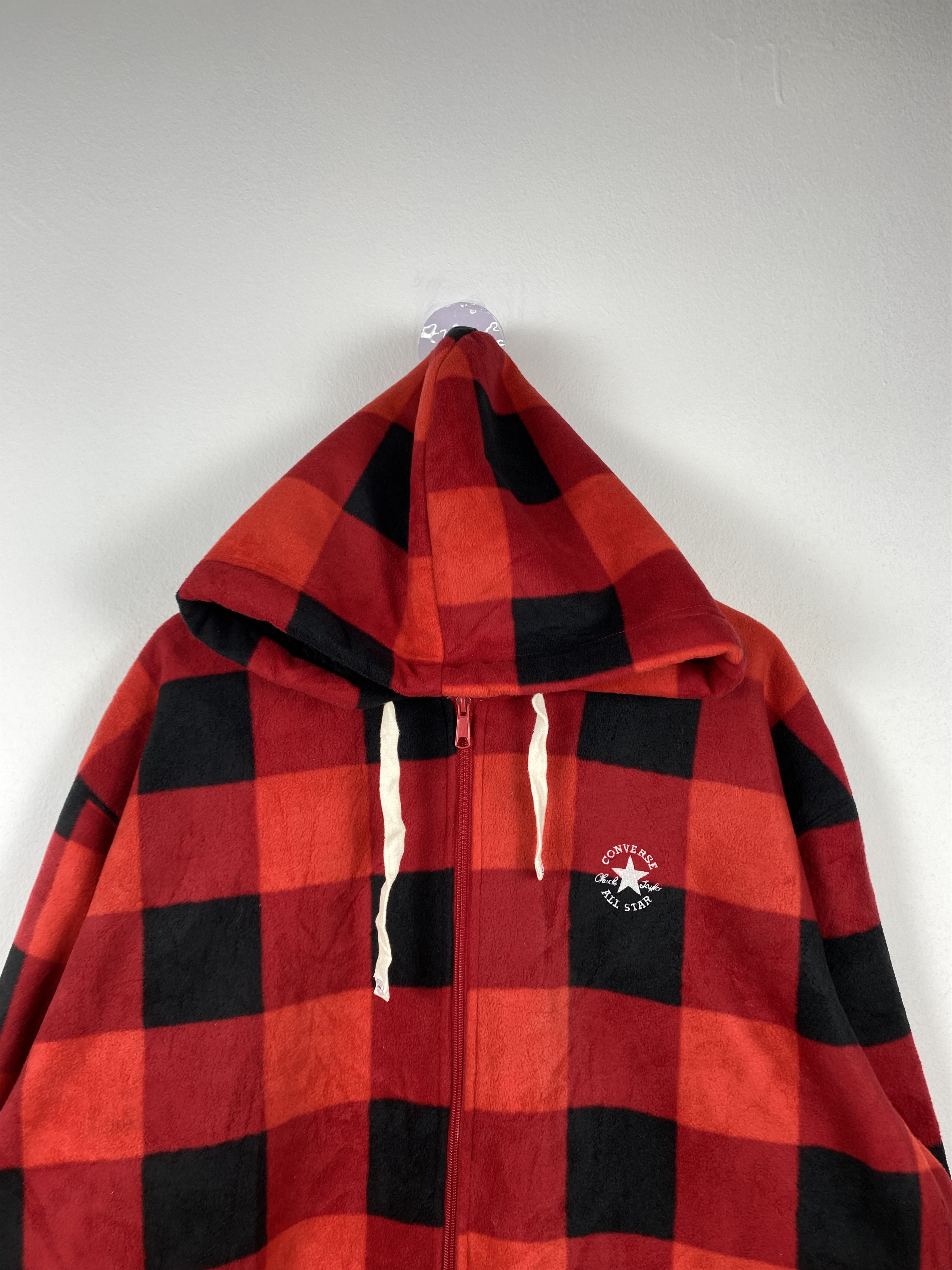 Converse Vintage Converse Hoodie Sherpa Lining Flannel Jacket J1303 Size US XXL / EU 58 / 5 - 2 Thumbnail