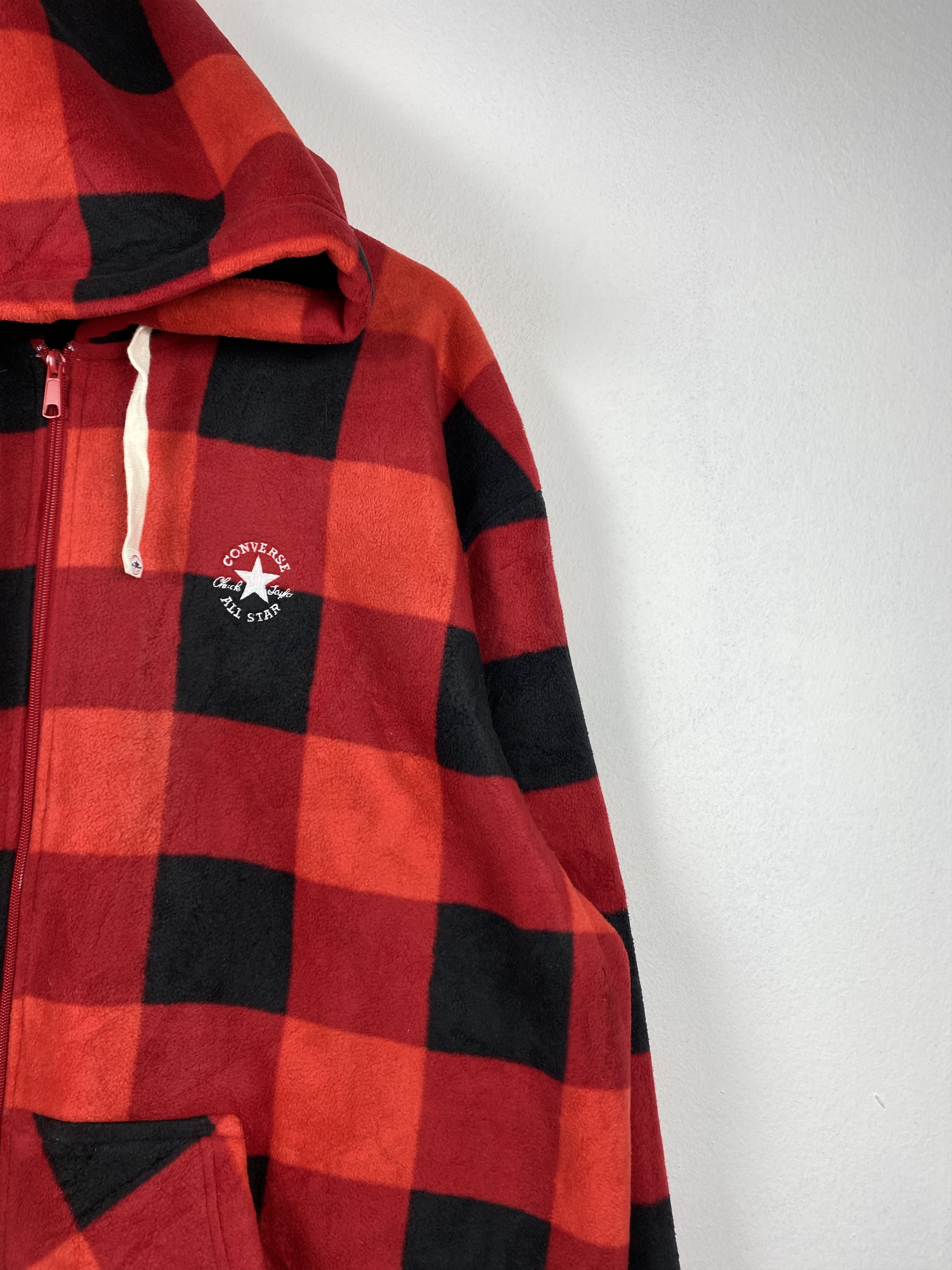 Converse Vintage Converse Hoodie Sherpa Lining Flannel Jacket J1303 Size US XXL / EU 58 / 5 - 3 Thumbnail