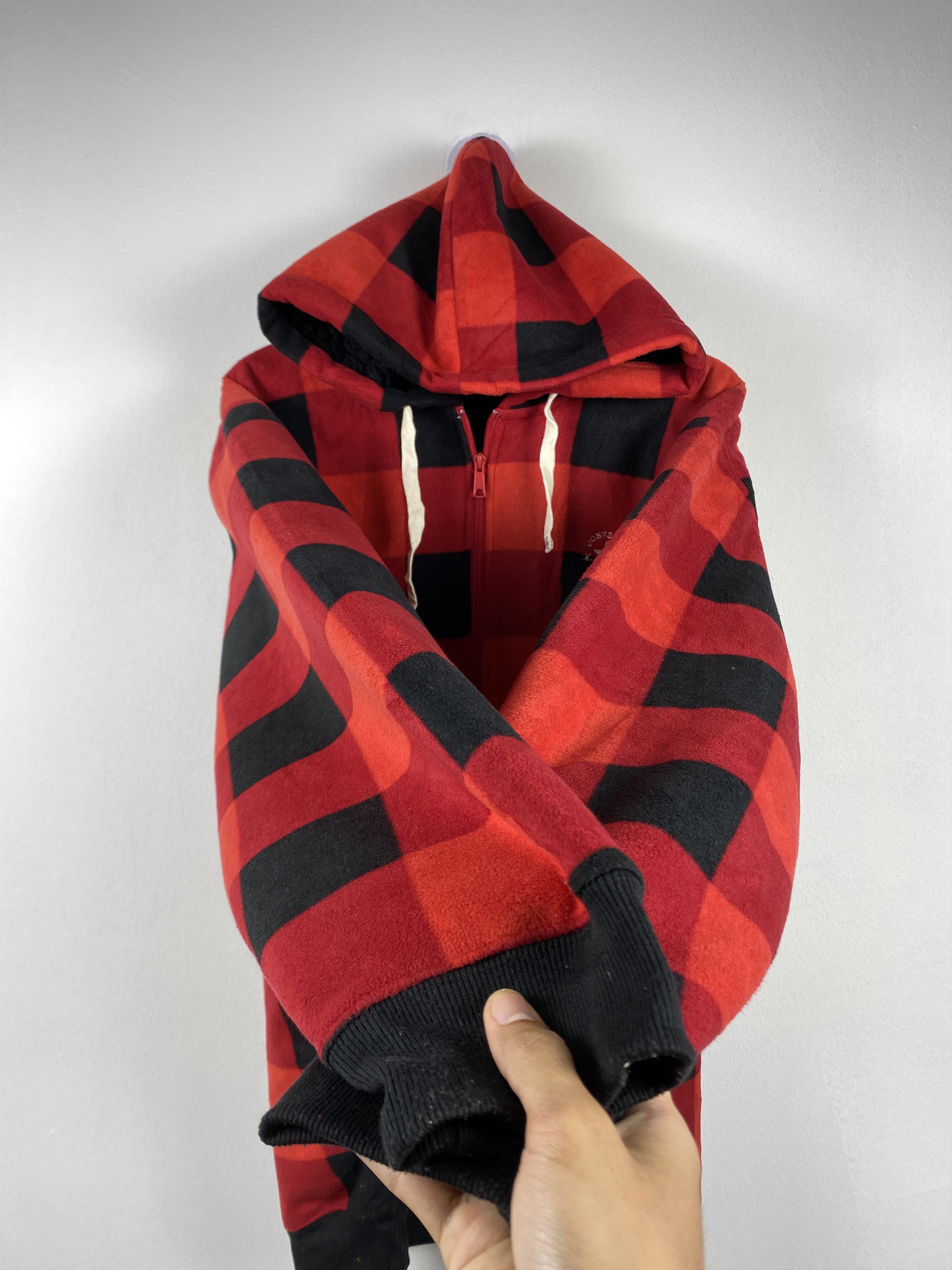 Converse Vintage Converse Hoodie Sherpa Lining Flannel Jacket J1303 Size US XXL / EU 58 / 5 - 8 Thumbnail