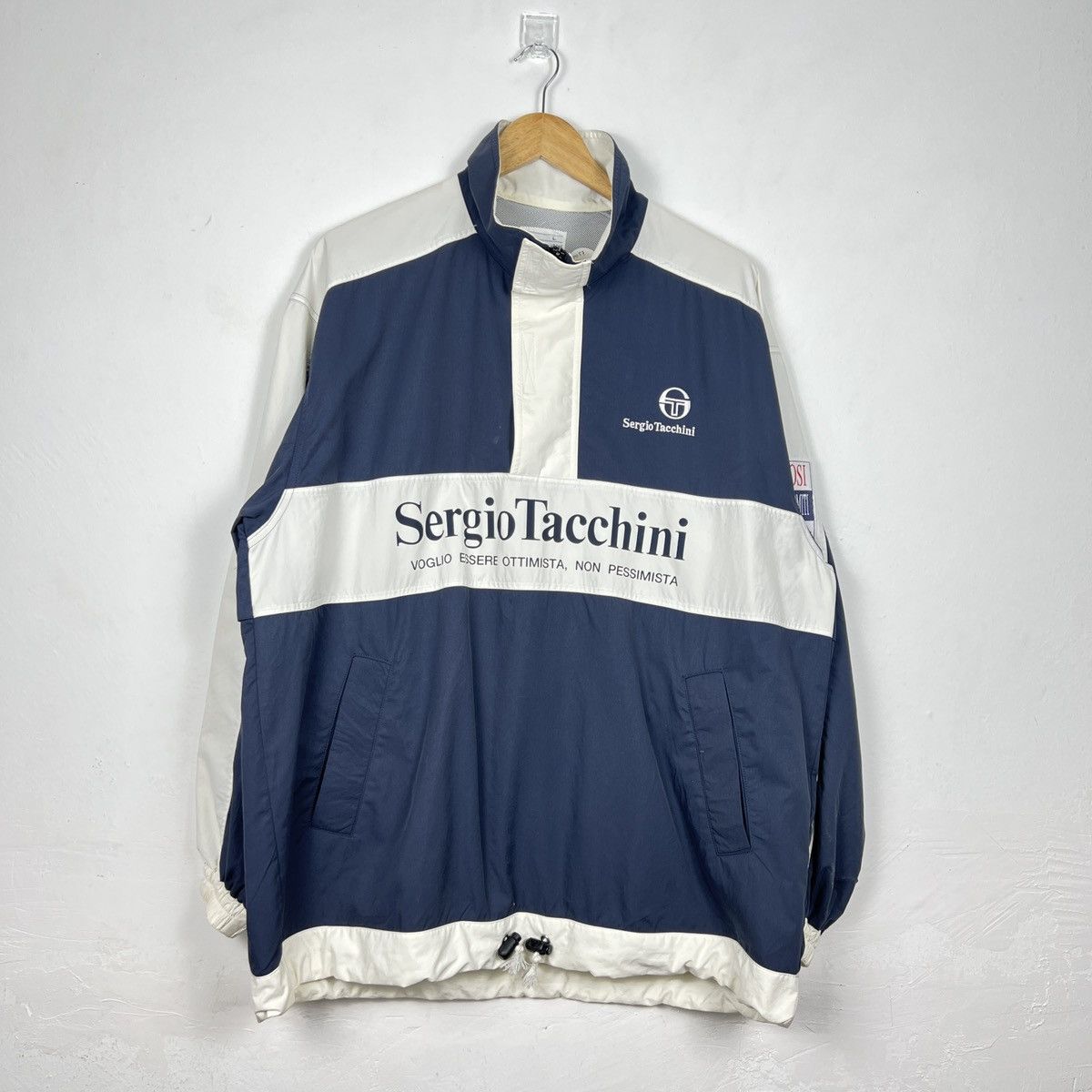 Veste Vintage SERGIO TACCHINI Années 70-80-90 - Taille 40, Bleu, Très Bon état | Style Sampras/McEnroe, Survêtement Rétro