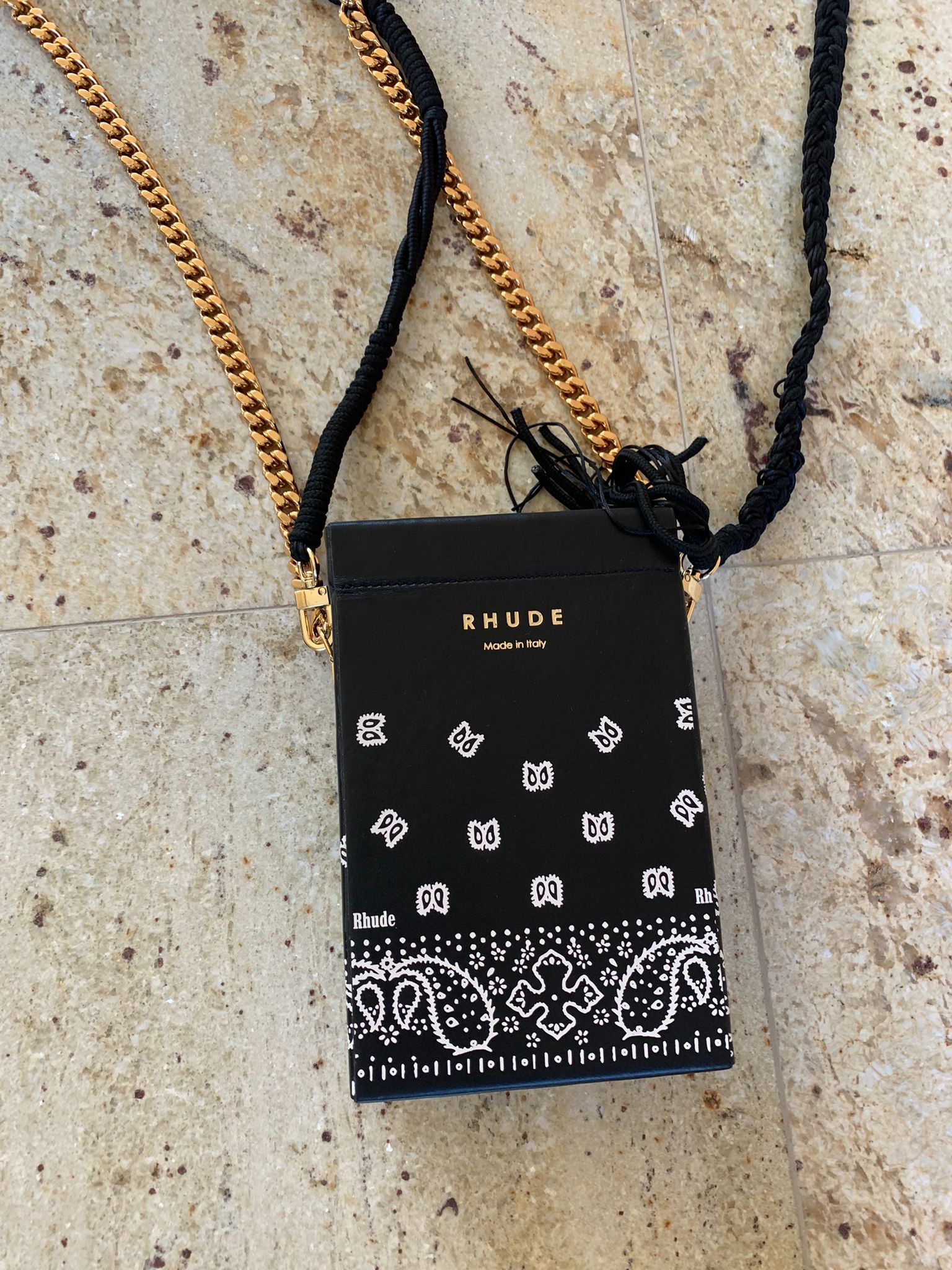image of Rhude Cig Bag 7 In Black / White in Black/White, Men's