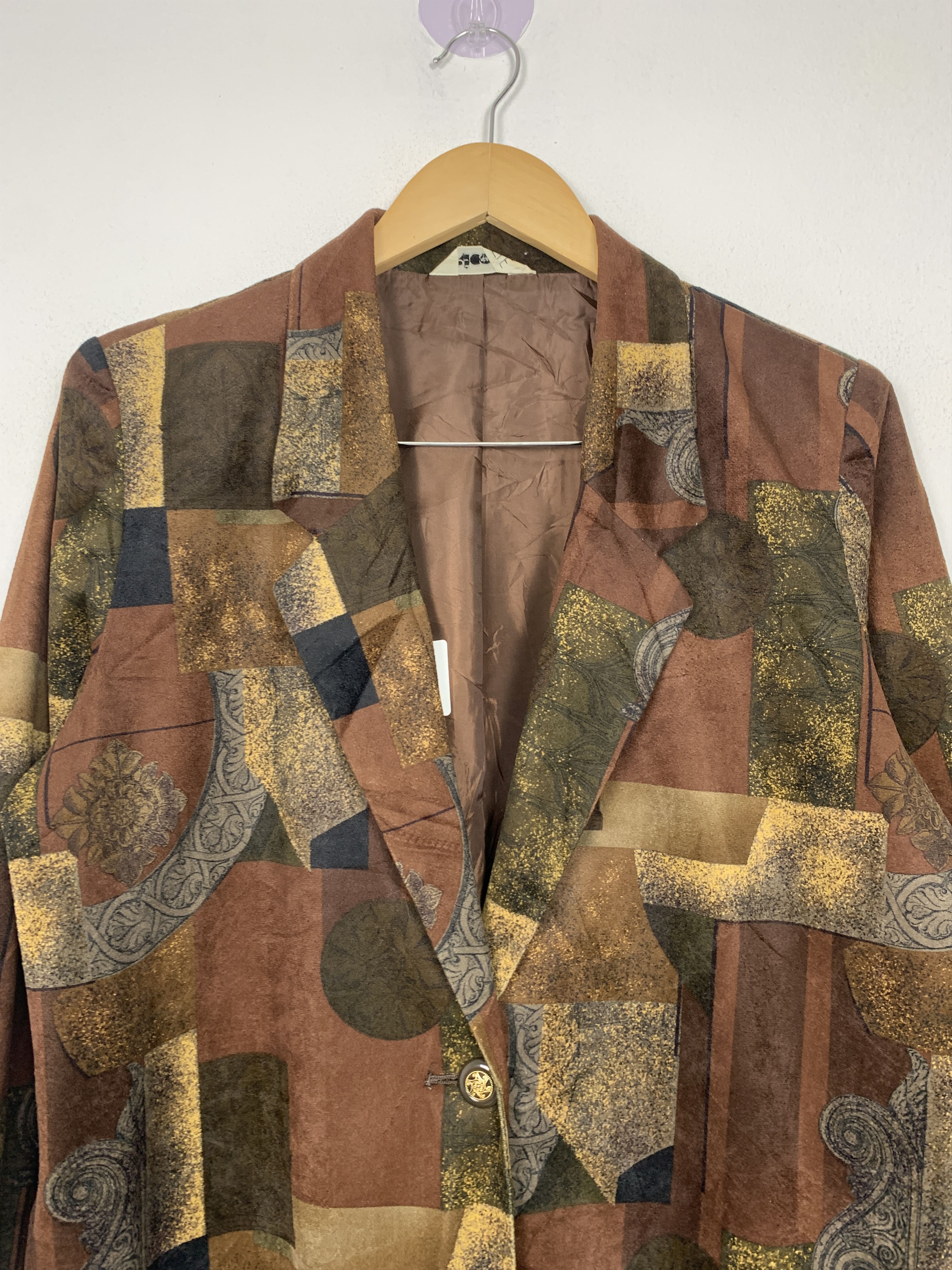 Vintage Vintage RECOLTE Blazer Patchwork Pattern Jacket J1410 Size US S / EU 44-46 / 1 - 2 Thumbnail