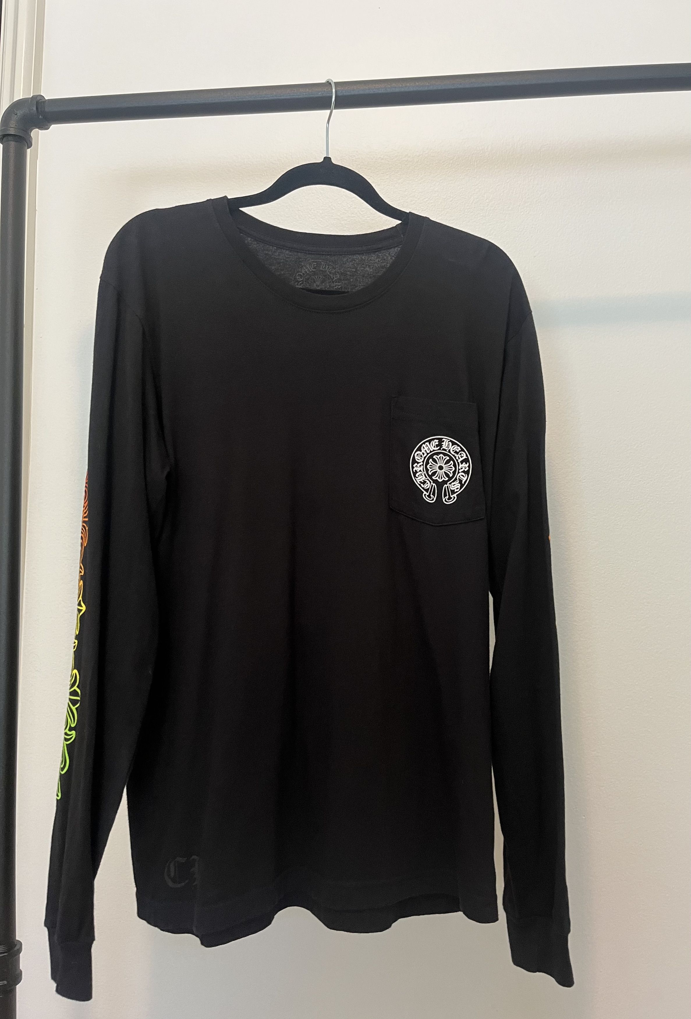 image of Chrome Hearts 2023 Gradient Longsleeve Tee in Black, Men's (Size Large)