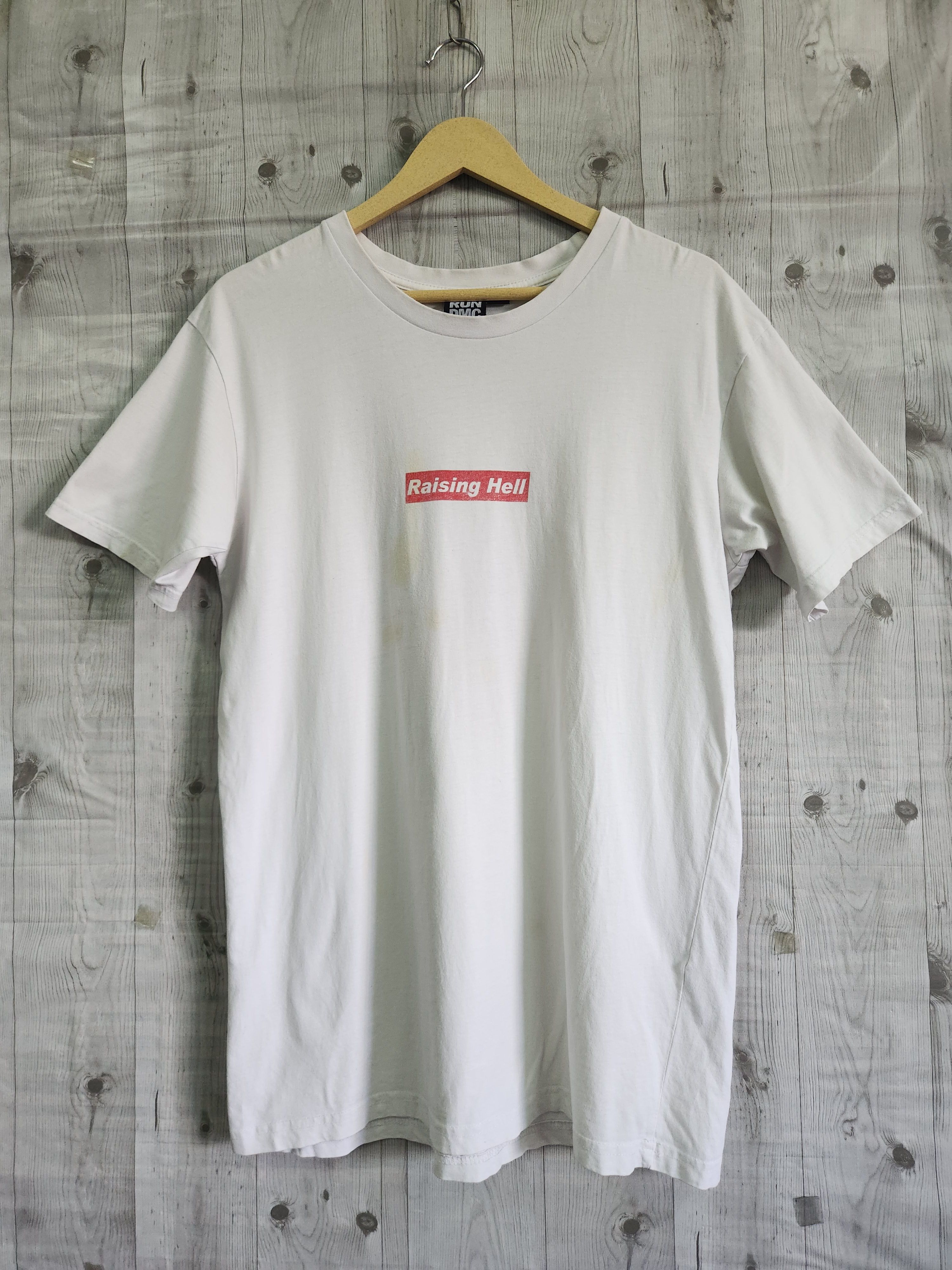 RUN DMC × Rap Tees Run DMC Raising Hell Big Printed White TShirt Size US M / EU 48-50 / 2 - 17 Thumbnail