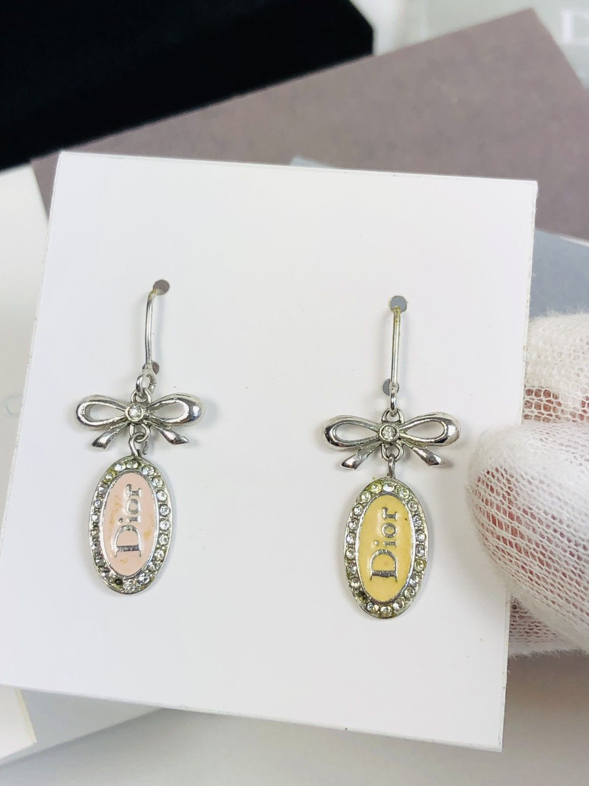 Dior Dior 2004 encrusted logo ear rings Size ONE SIZE - 2 Thumbnail