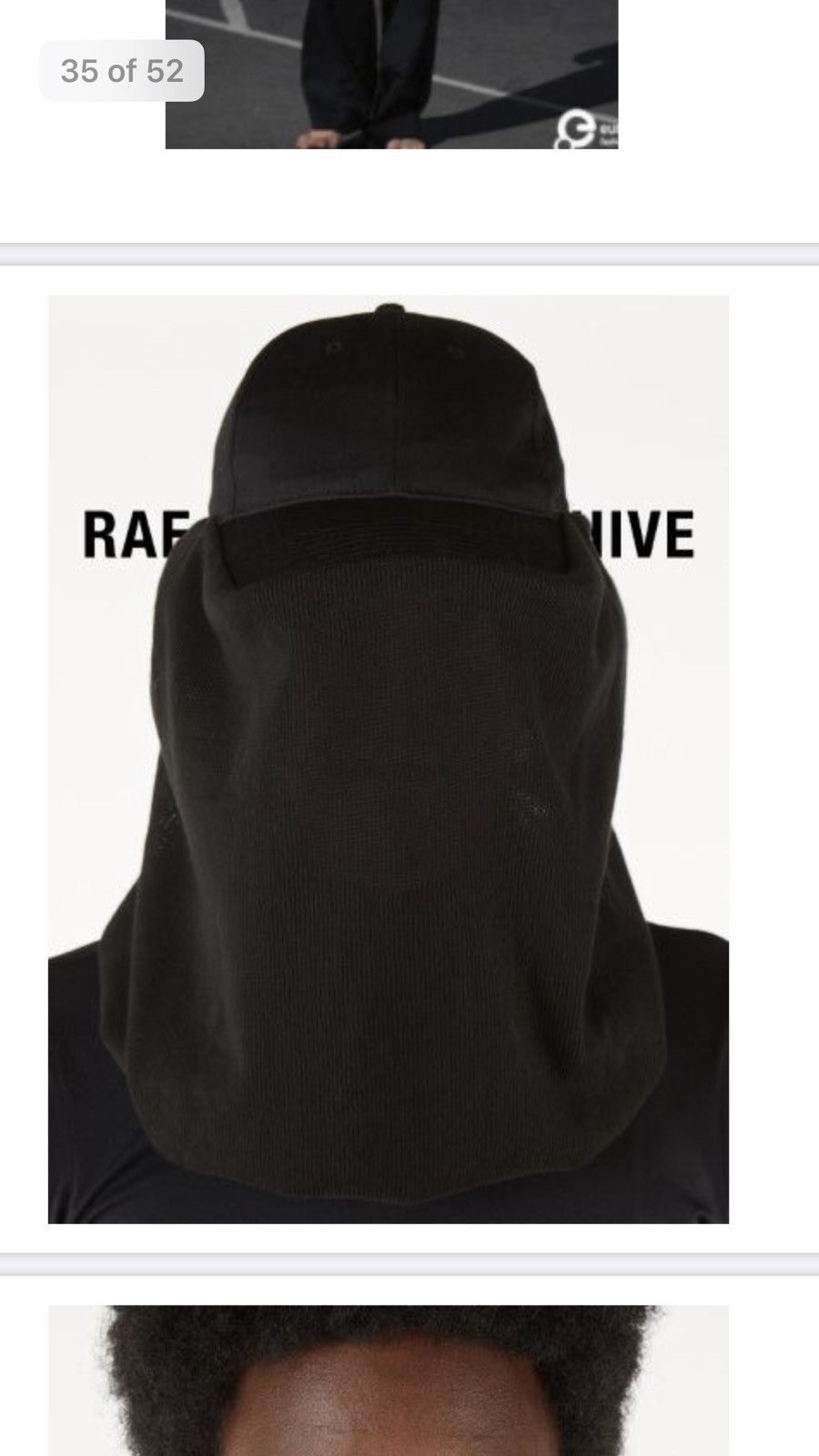 Raf Simons Raf Simons Archive Redux CAP WITH NET FACE PROTECTION Size ONE SIZE - 1 Thumbnail