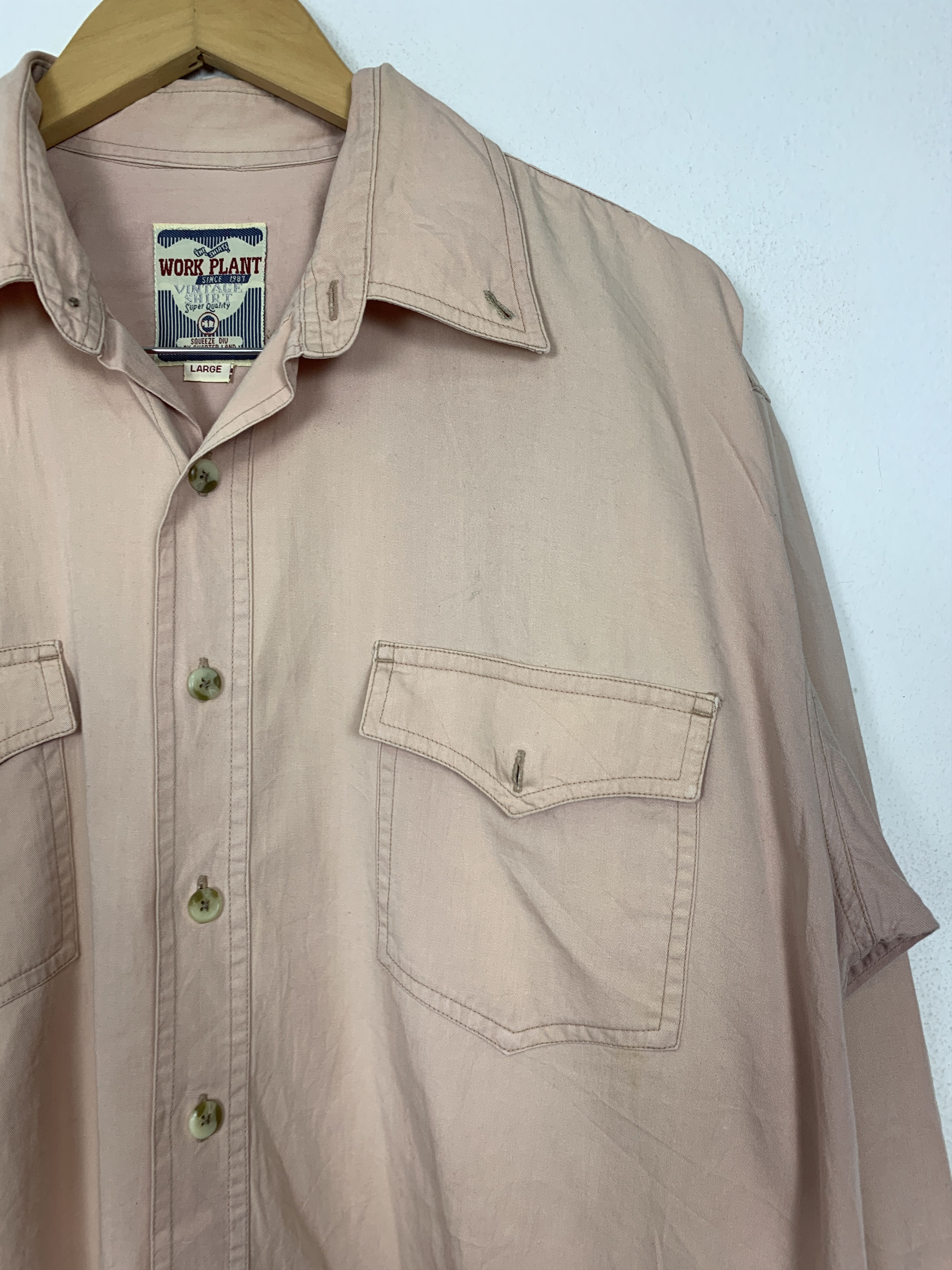 Japanese Brand × Vintage Vintage Work Plant Button Up Shirts Size XXL / US 16-18 / IT 52-54 - 3 Thumbnail