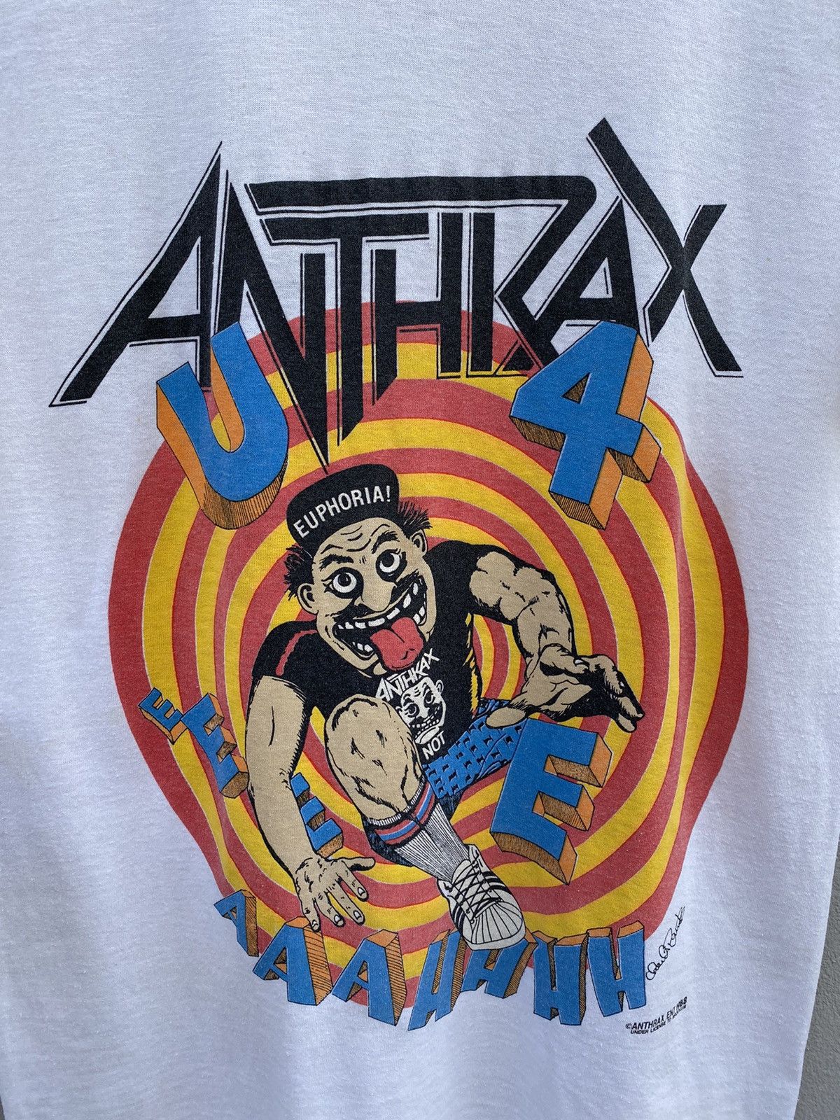 Band Tees Vintage Rare 1988 Anthrax “Euphoria” Canada by Brockum Tee Size US S / EU 44-46 / 1 - 8 Thumbnail