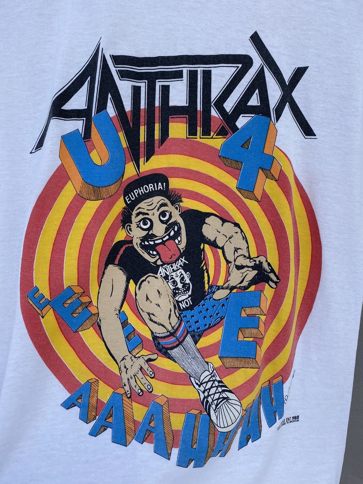 Band Tees Vintage Rare 1988 Anthrax “Euphoria” Canada by Brockum Tee Size US S / EU 44-46 / 1 - 2 Thumbnail