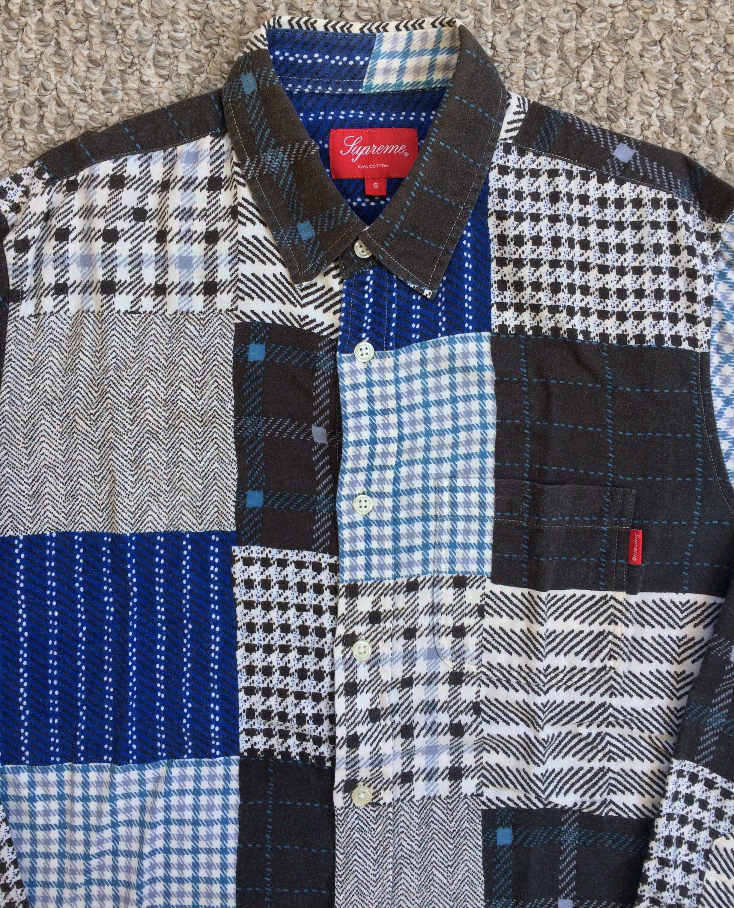 Supreme F/W 2015 Supreme Patchwork Flannel size small Size US S / EU 44-46 / 1 - 2 Thumbnail