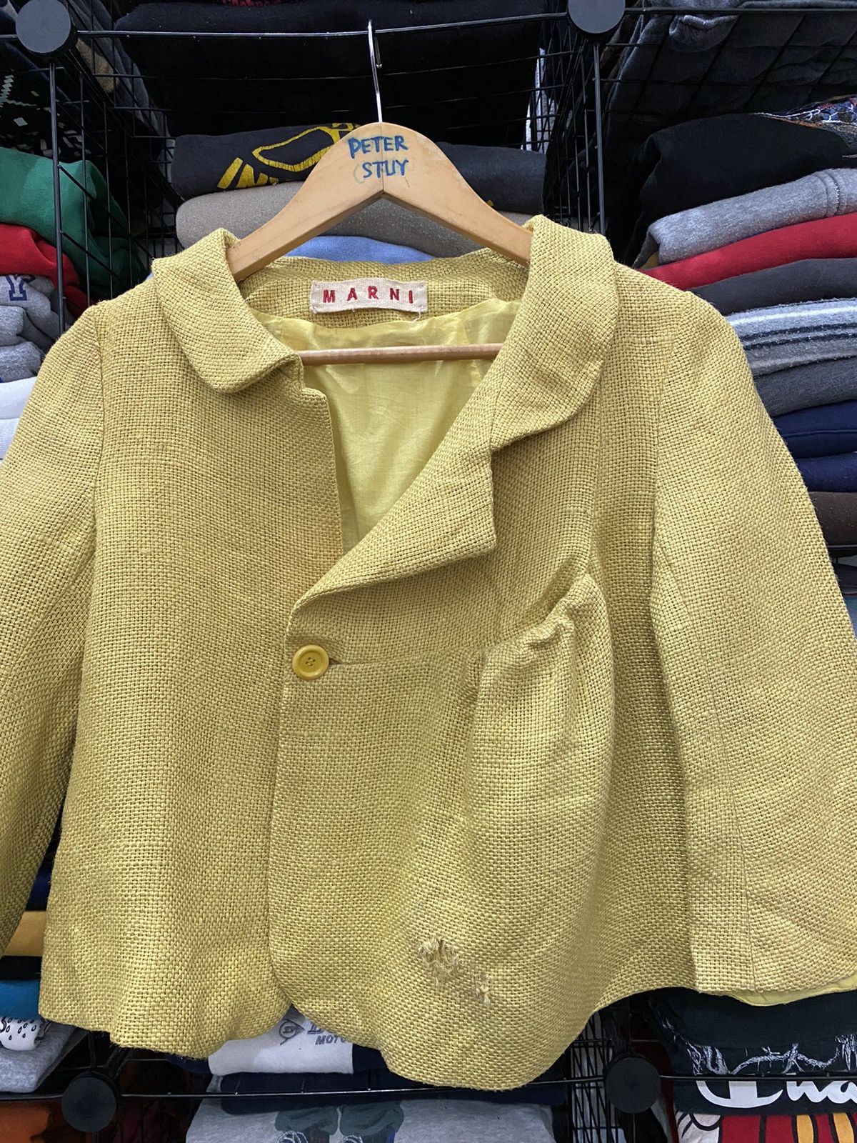Marni Marni yellow khakis crop jacket Size US XXS / EU 40 - 5 Thumbnail