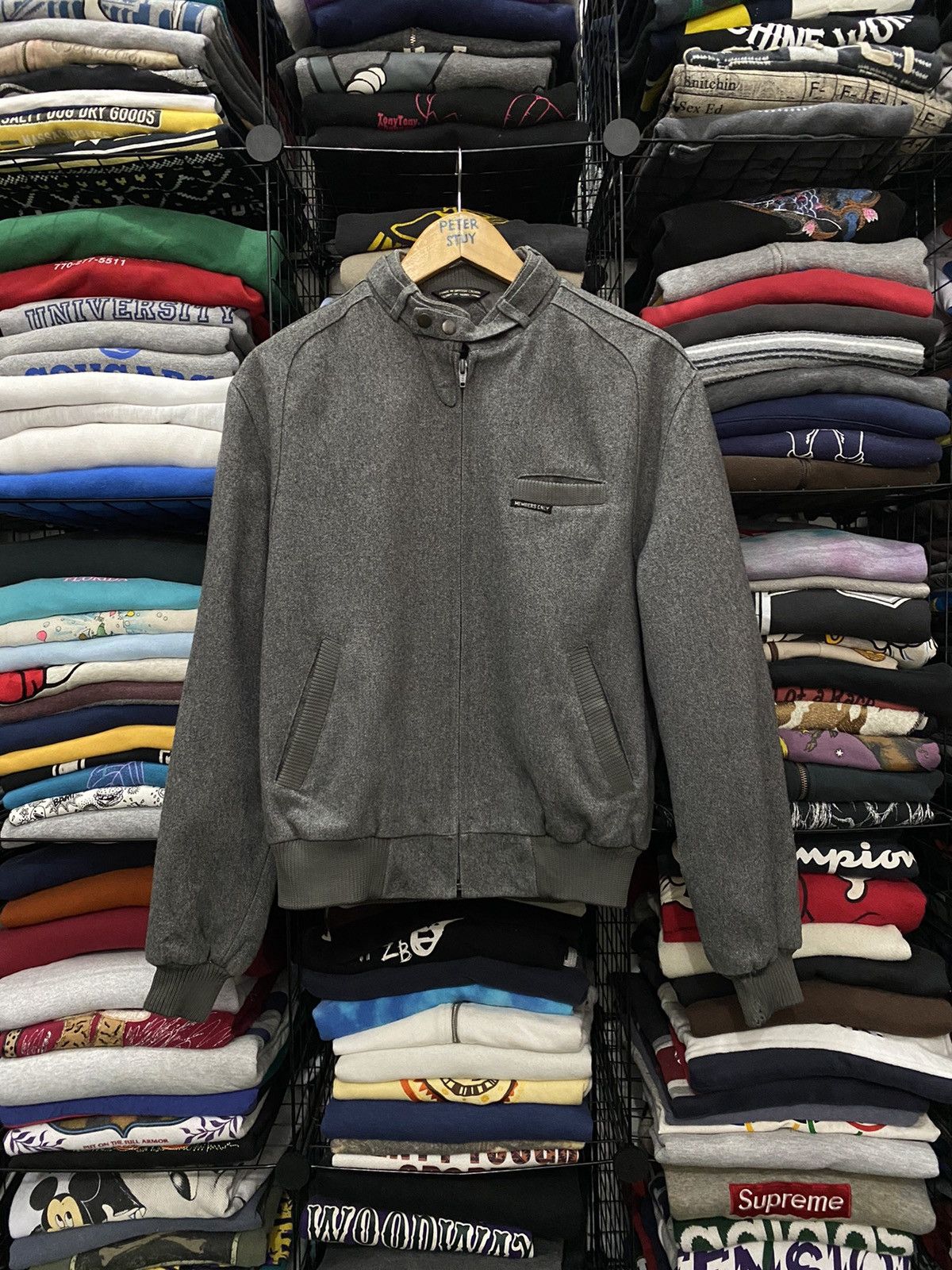 image of Members Only Member Only Wool Jacket in Grey, Men's (Size Medium)