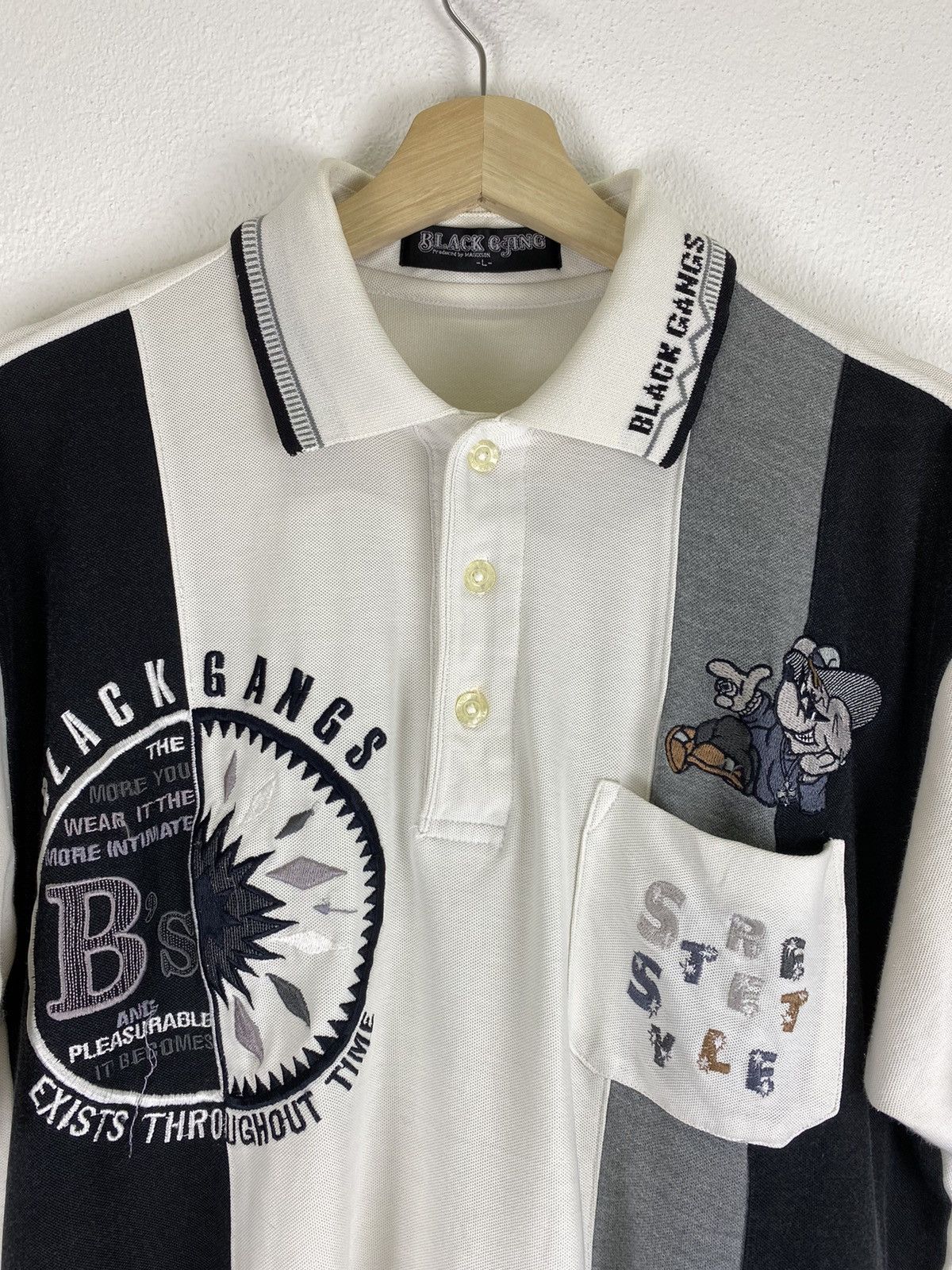 Japanese Brand × Vintage Vintage black gang polo Size US L / EU 52-54 / 3 - 2 Thumbnail